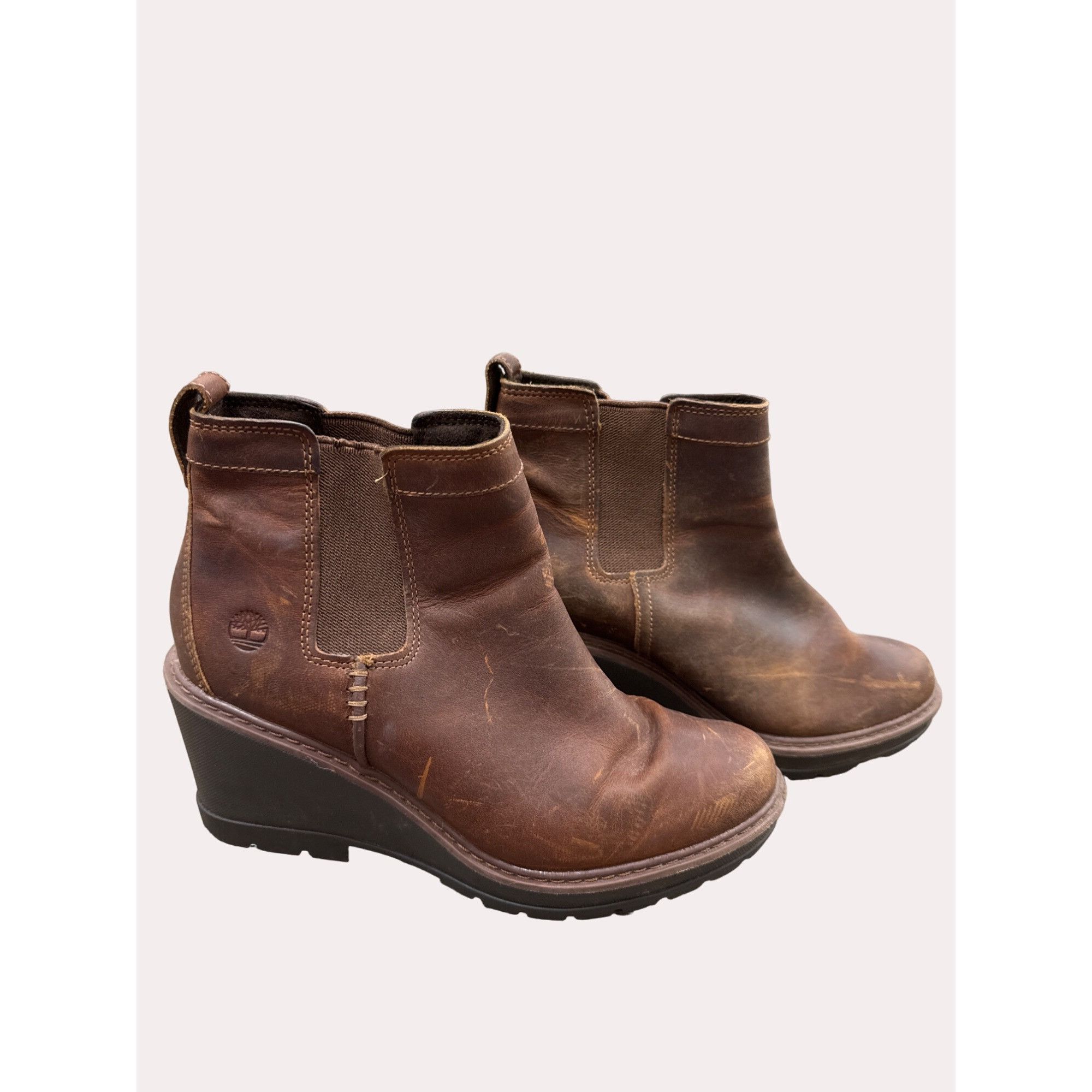 Timberland Timberland grip stick women’s brown leather wedge ankle boot Size US 8.5 / IT 38.5 - 3 Thumbnail