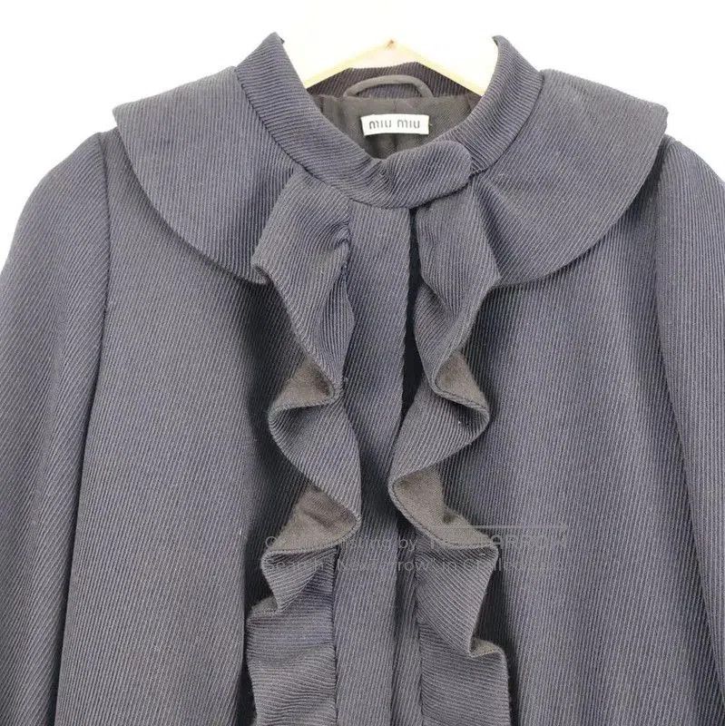 Miu Miu Miu Miu Black XS Ruffled Sweatshirt . Size XS / US 0-2 / IT 36-38 - 3 Thumbnail