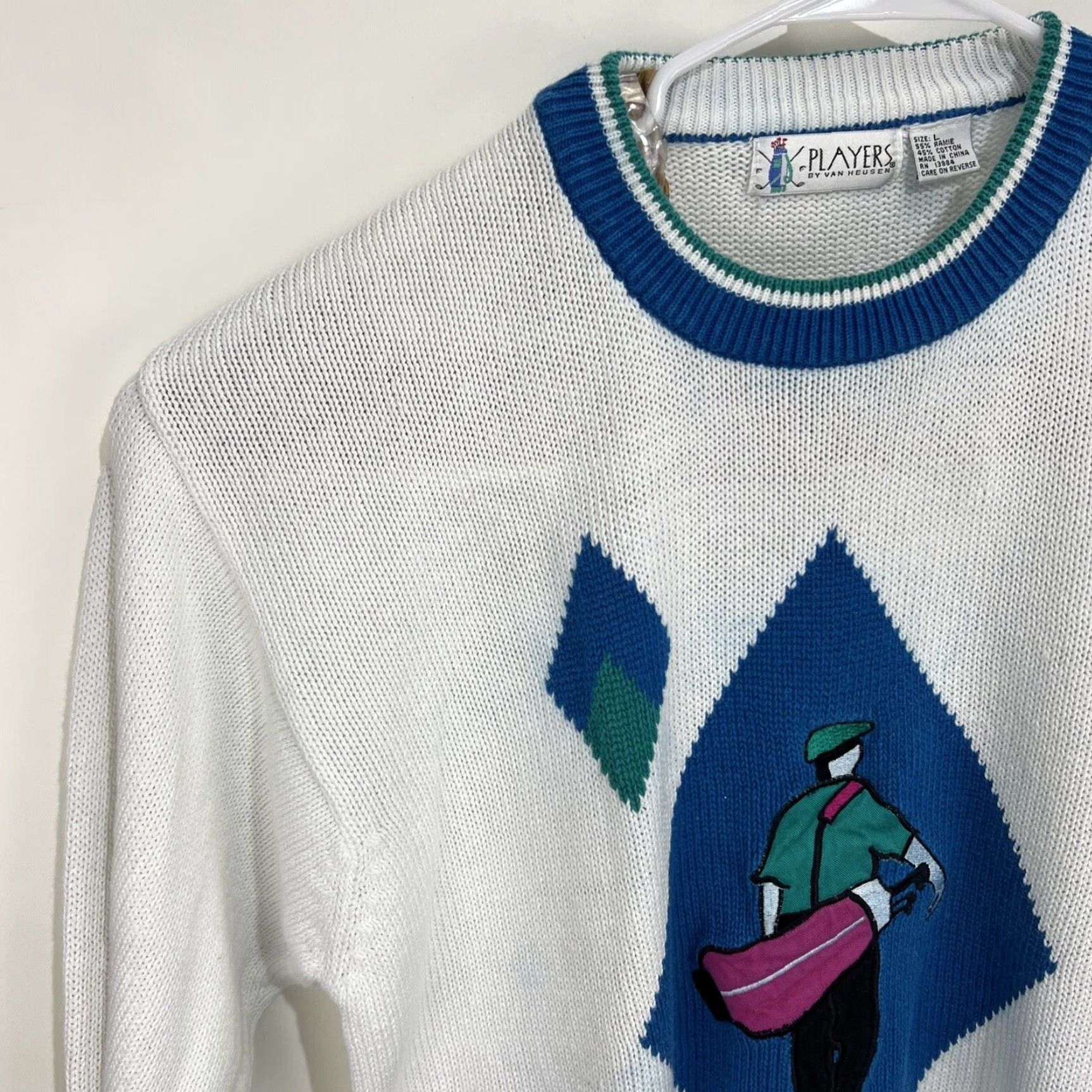 Van Heusen VINTAGE Van Heusen Players Pullover Sweater Knit Golf Sz Large Raime Cotton Mens Size US L / EU 52-54 / 3 - 3 Thumbnail