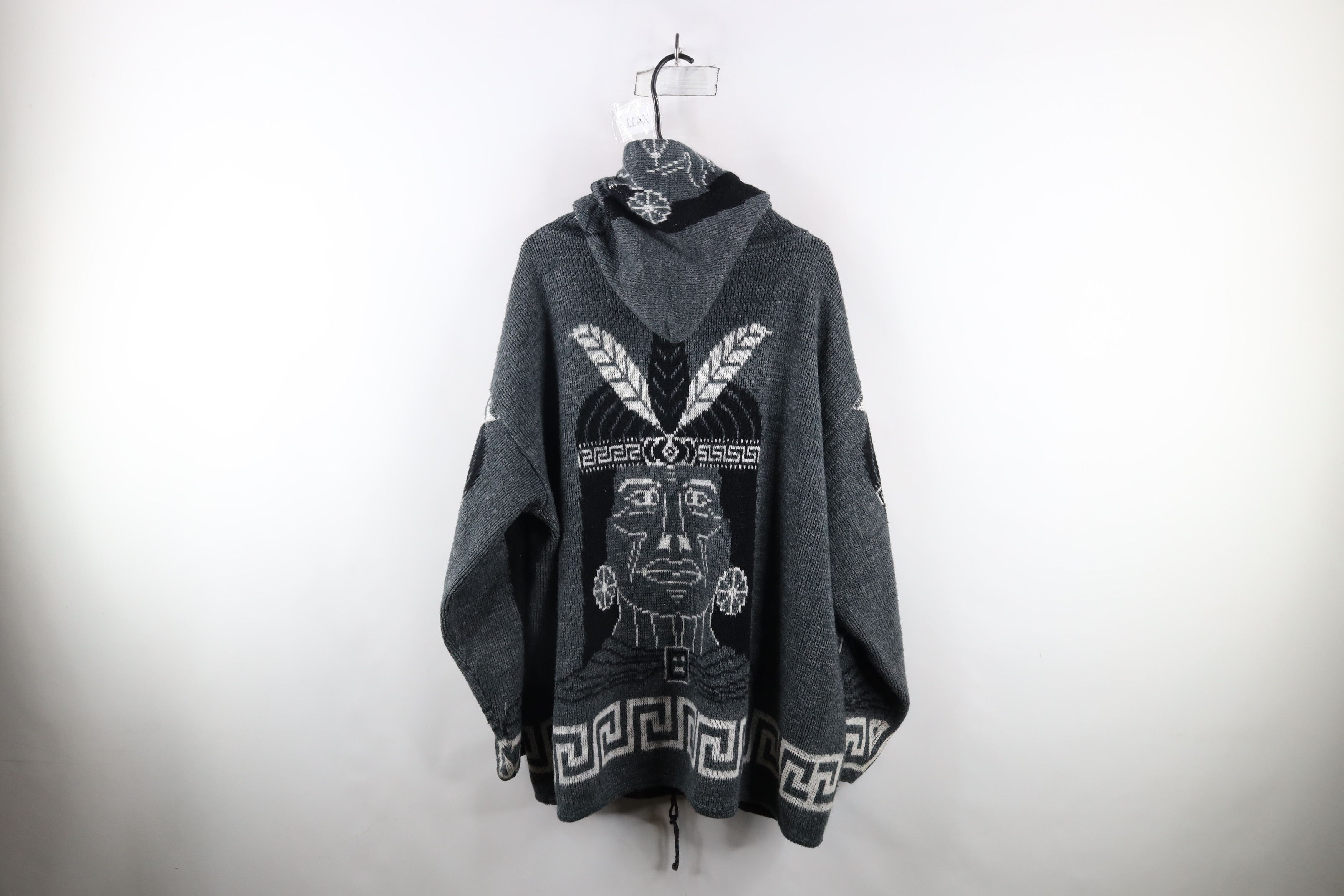 Vintage Vintage 90s Streetwear Tribal Warrior All Over Print Hoodie Size US XXL / EU 58 / 5 - 8 Thumbnail