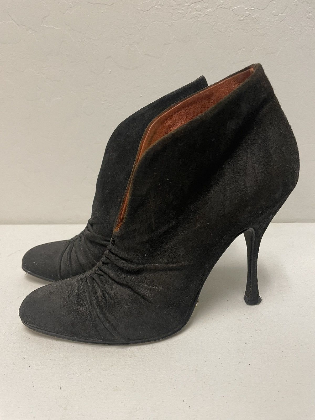 Dolce & Gabbana Heeled Suede Bootie Size US 5.5 / IT 35.5 - 2 Thumbnail