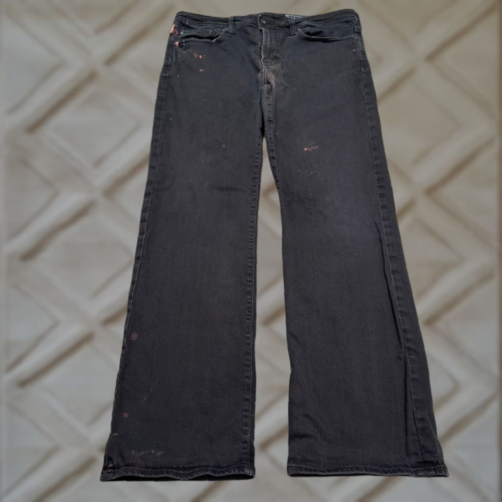 Denime AG Adriano Goldschmied Slim Straight Jeans Mens 36x32 Black Denim Casual Streetwear Size US 36 / EU 52 - 1 Thumbnail
