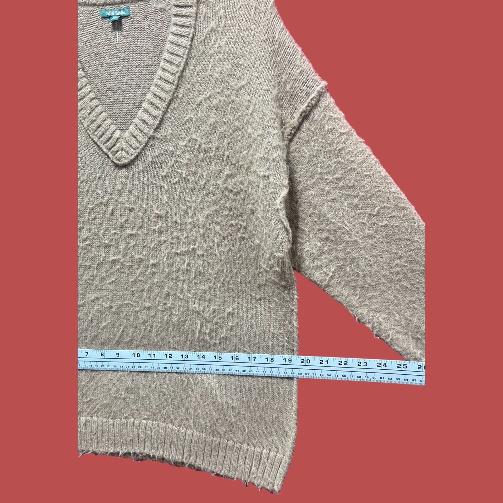 Other Wild Fable - Women's Long Sleeve V-Neck Sweater - Brown - XX Size XXS / US 00 / IT 34 - 4 Thumbnail
