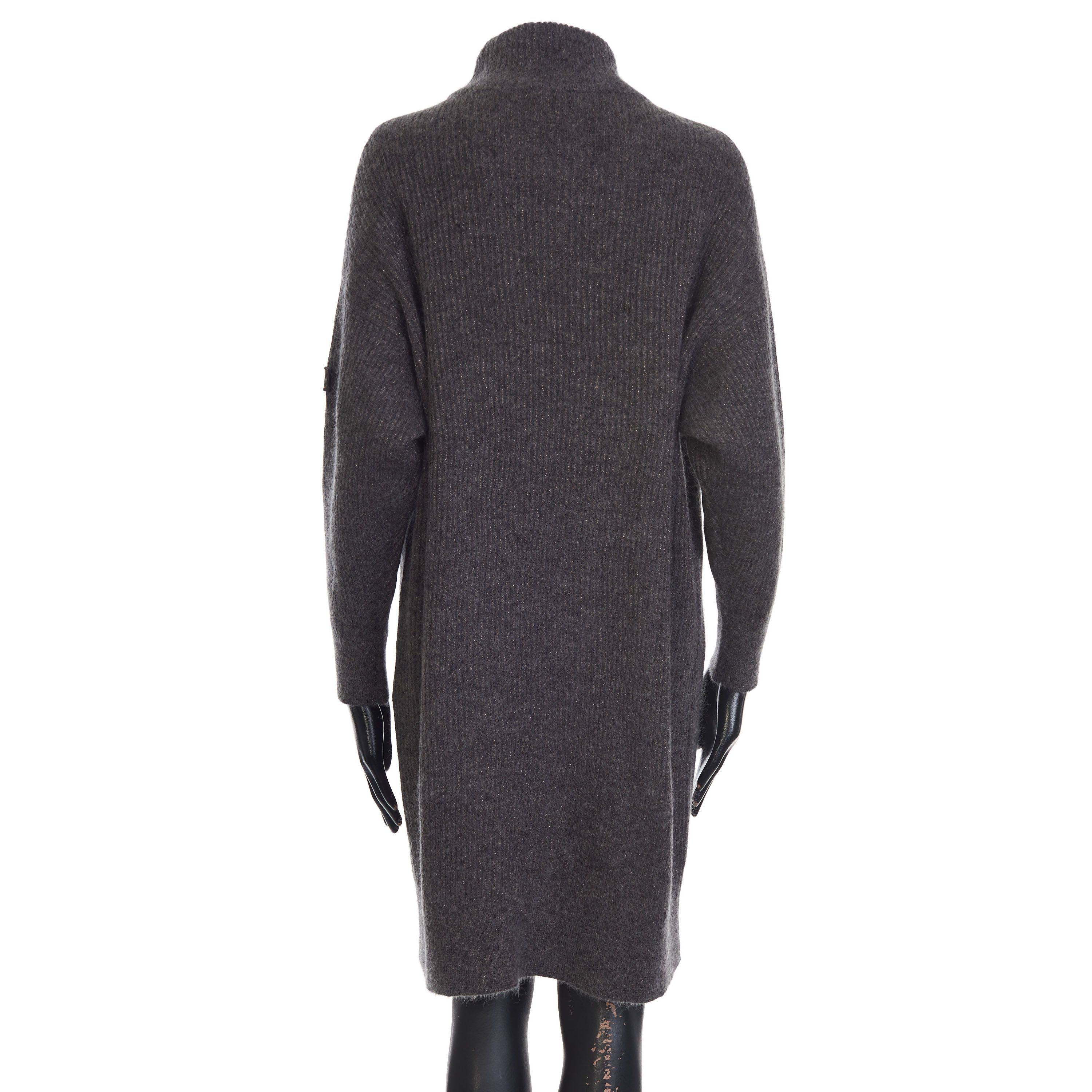 Brunello Cucinelli Sparkling Gray Sweater Dress - Monili, Mohair/Metallic Knit Size M / US 6-8 / IT 42-44 - 6 Thumbnail