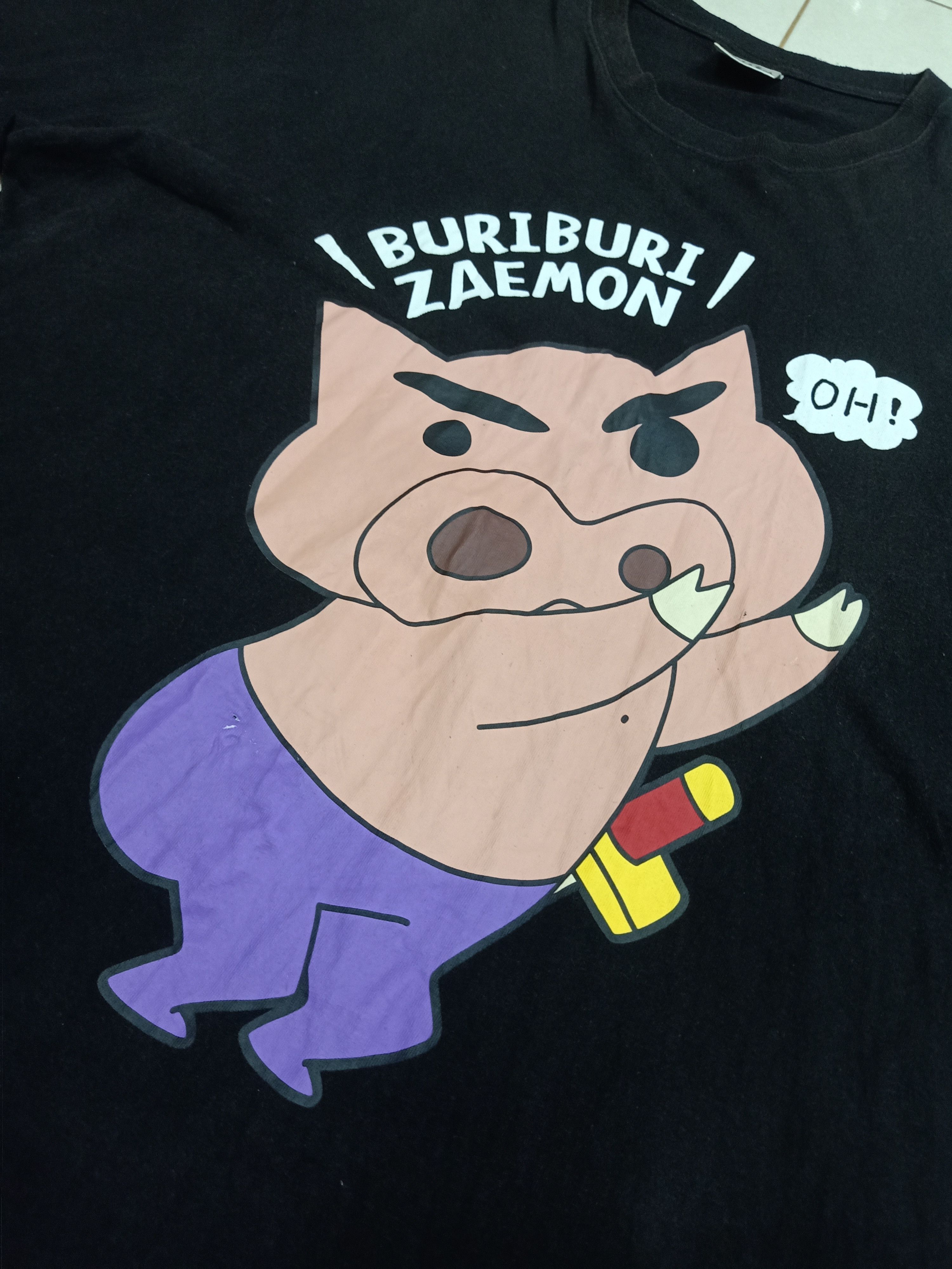 Anime × Japanese Brand BURIBURIZAEMON Crayon Shin-chan Big Graphics Black Tee Size US XL / EU 56 / 4 - 5 Thumbnail