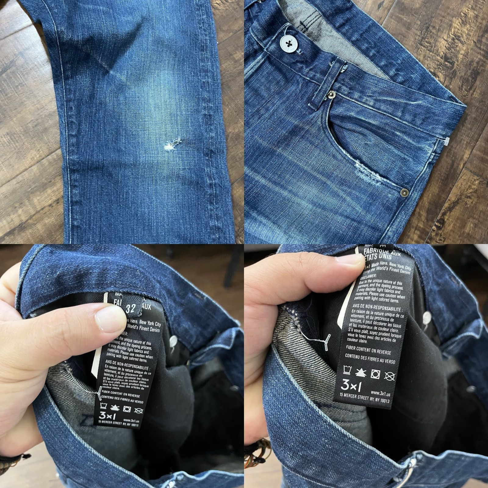 3x1 3x1 M3 Men's Slim Straight Leg Selvage Denim Jeans Medium Wash 30x32 Blue Size US 30 / EU 46 - 8 Thumbnail