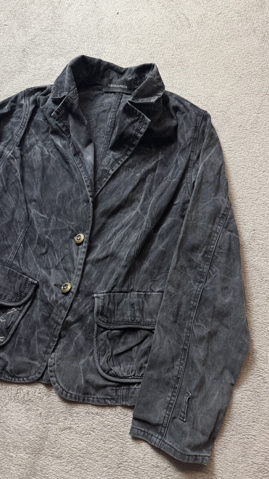 Japanese Brand Dsquared2 Wash Faded Vintage Jacket LGB dolce gabbana gucci Size M / US 6-8 / IT 42-44 - 5 Thumbnail