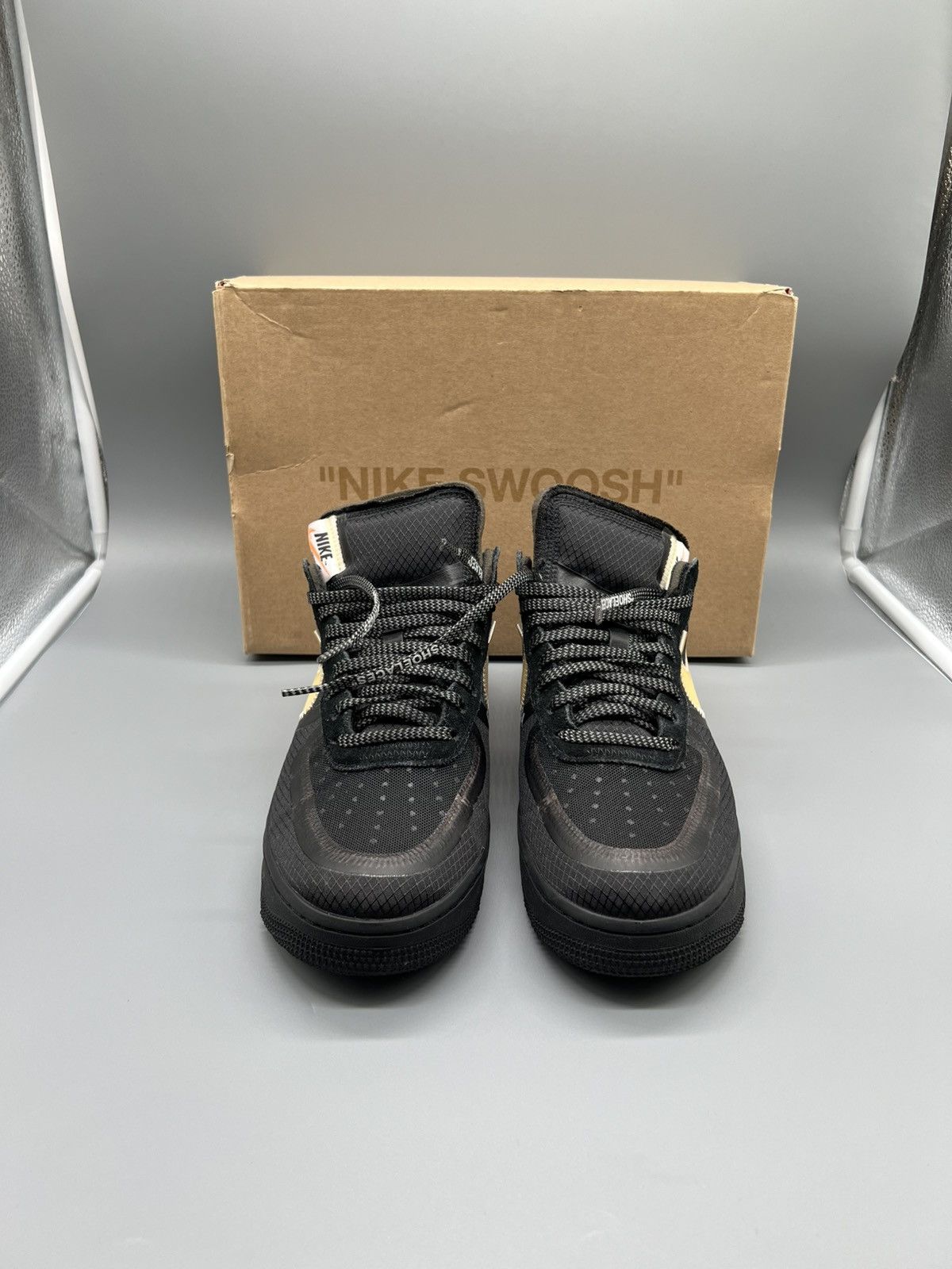 Nike × Off-White Nike x Off-White Air Force 1 Black Size US 9.5 / EU 42-43 - 2 Thumbnail