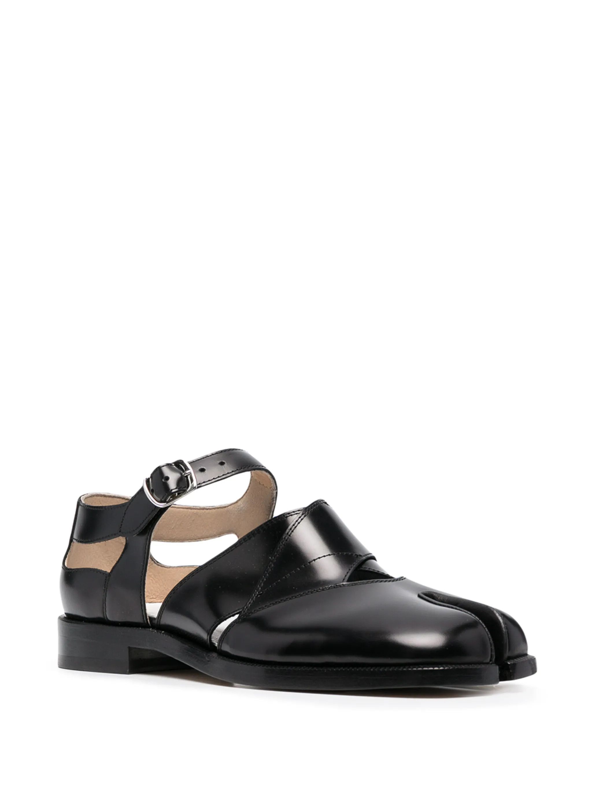 Maison Margiela o1bcso1str0226 Tabi Leather Sandals in Black Size US 6 / IT 36 - 2 Thumbnail