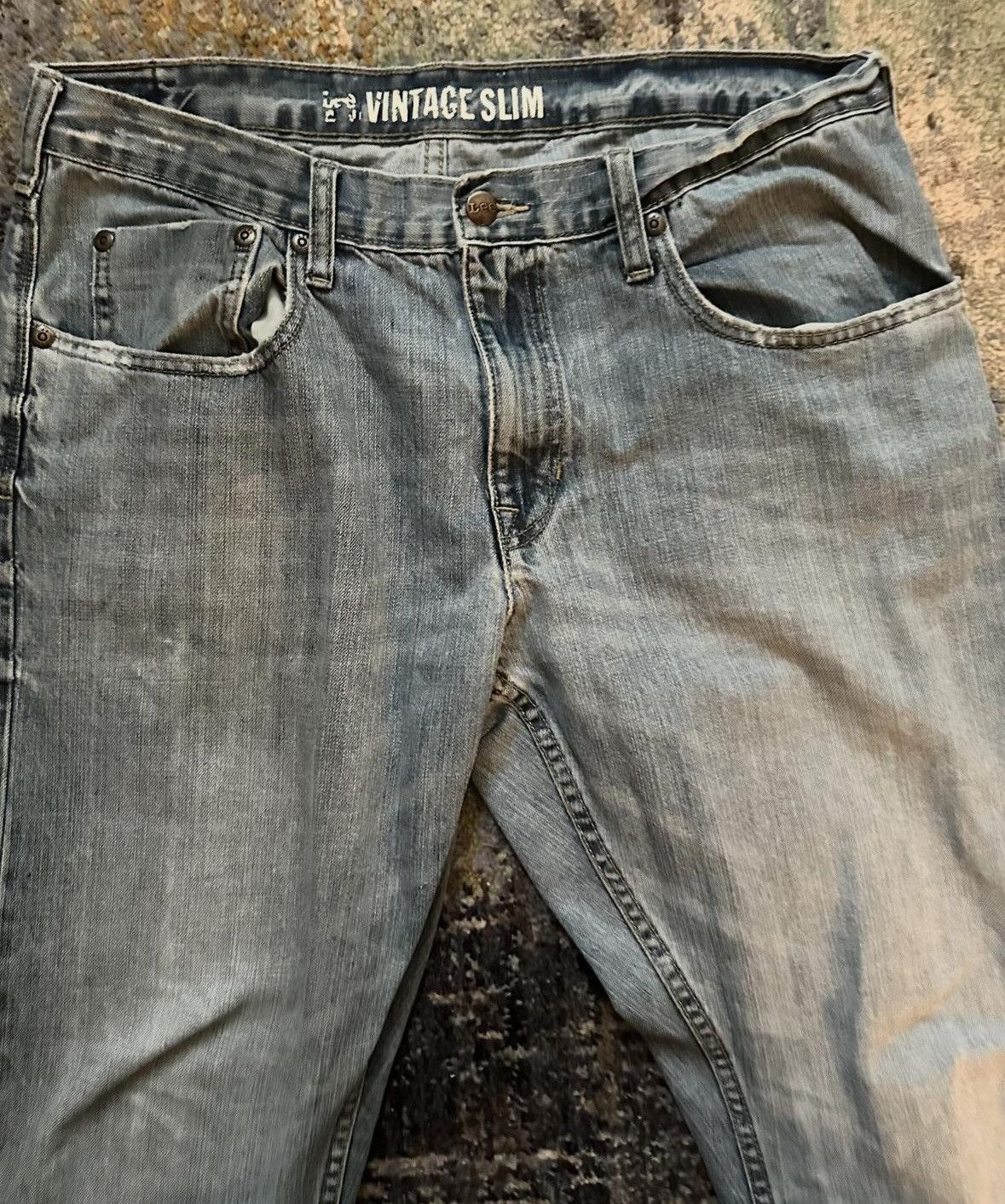 Lee × Vintage navy blue baggy jeans Size US 33 - 3 Thumbnail