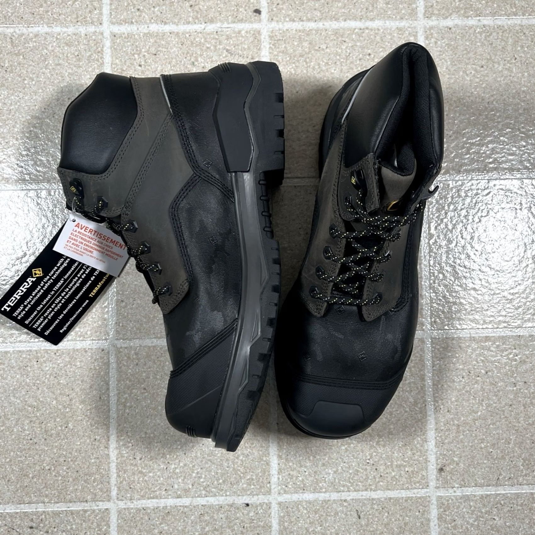 Vintage Terra Men's 6" Waterproof Nano Composite Toe Safety Work Boot Black, Synthetic Upper, Size 11.5 US, Safety Boot Size US 12 / EU 45 - 3 Thumbnail