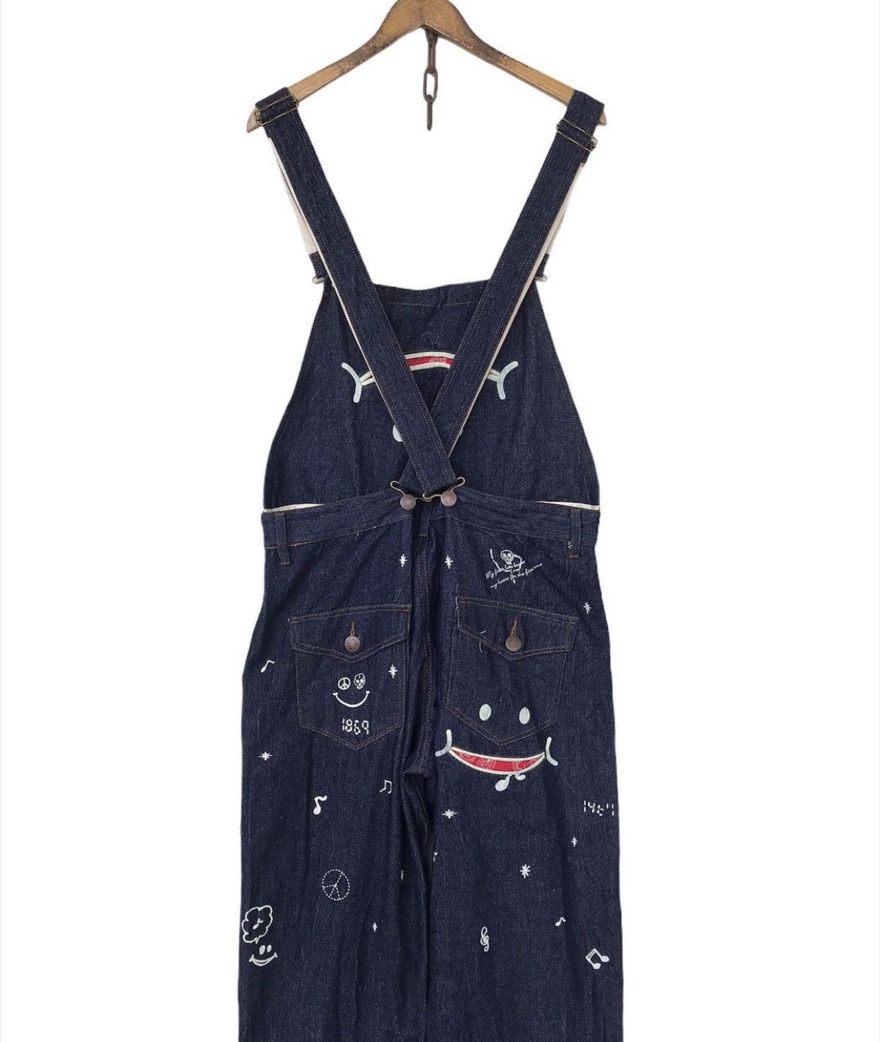 Hysteric Glamour 💥FinalDrop💥Vintage Japanese Up! Smile Overalls Denim Size US 35 - 1 Thumbnail