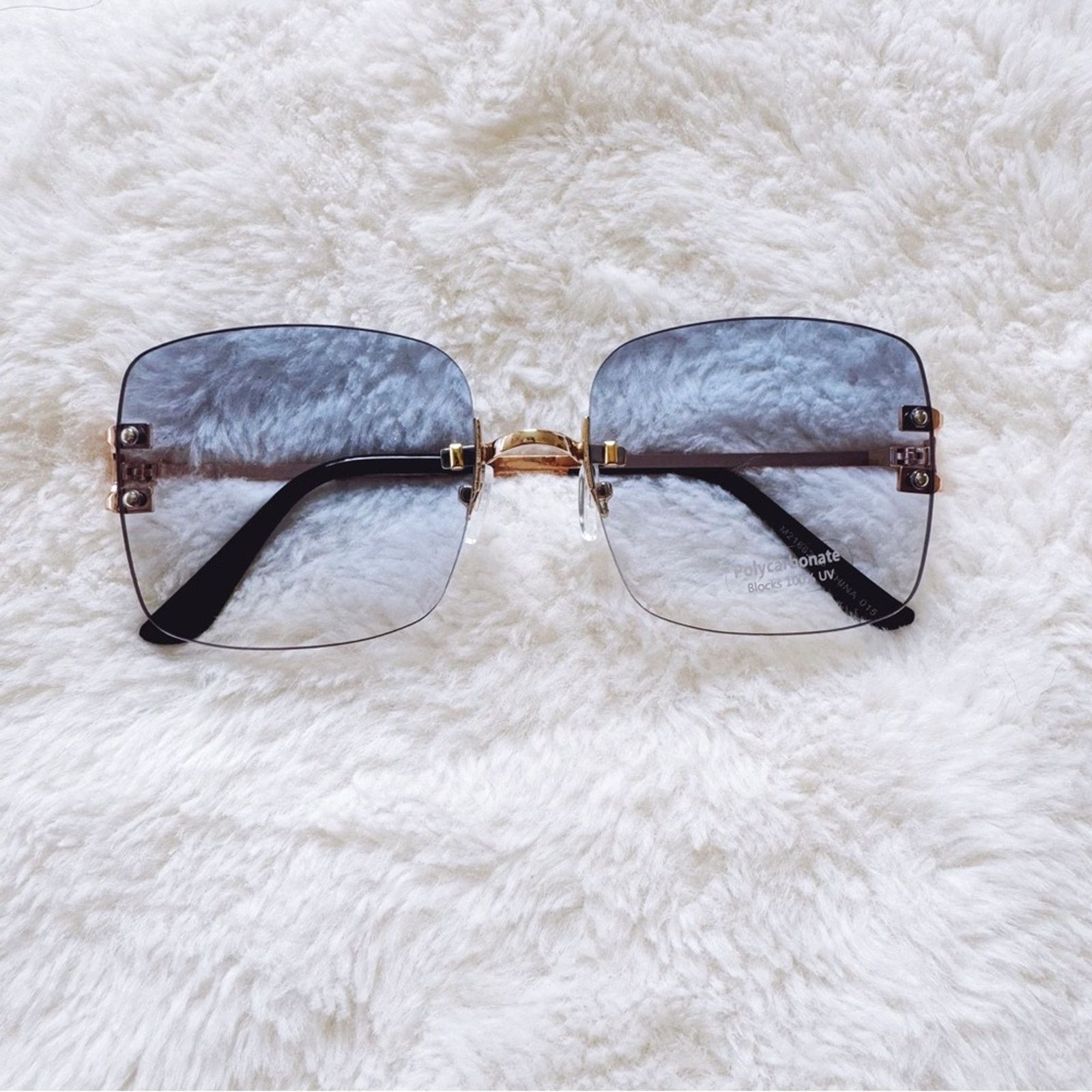 Other Laurel Clear Blue Rimless Sleek Sunglasses Size ONE SIZE - 1 Thumbnail