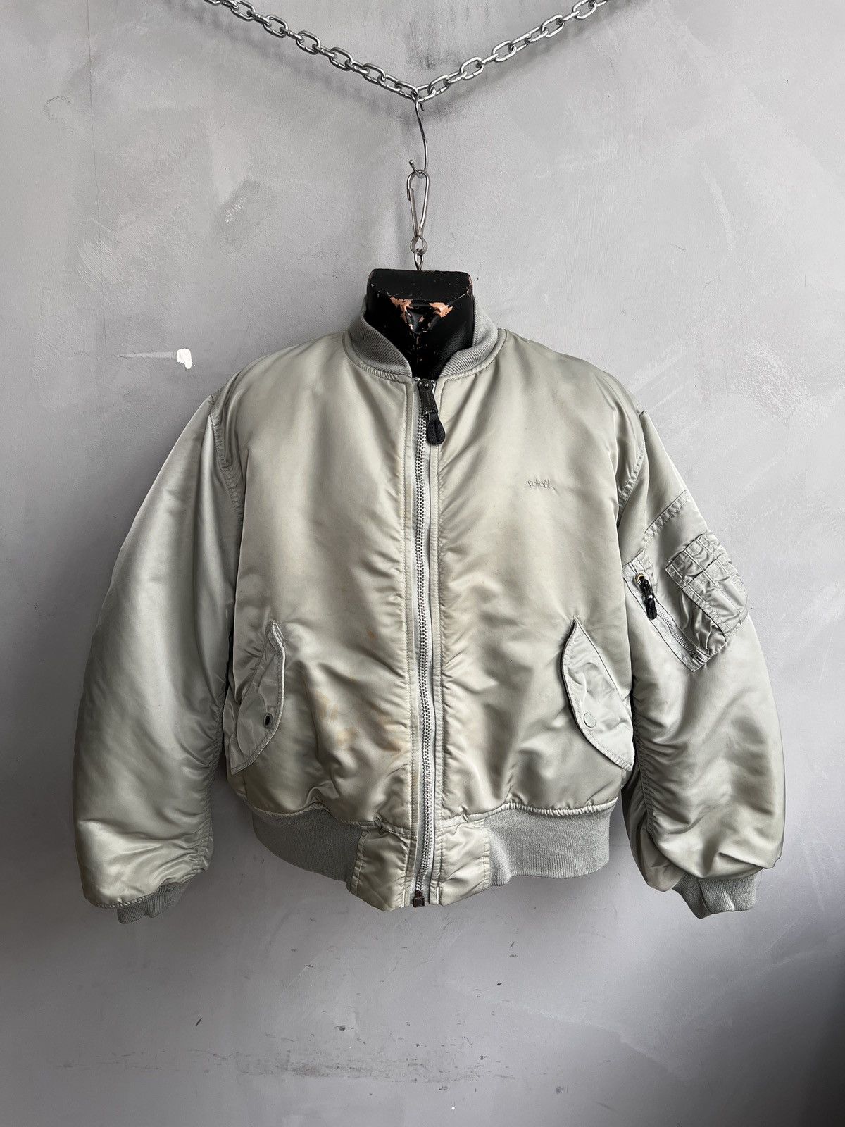 Schott Schott Vintage Bomber ma 1 Jacket Oversized cropped 90s Size US M / EU 48-50 / 2 - 1 Thumbnail