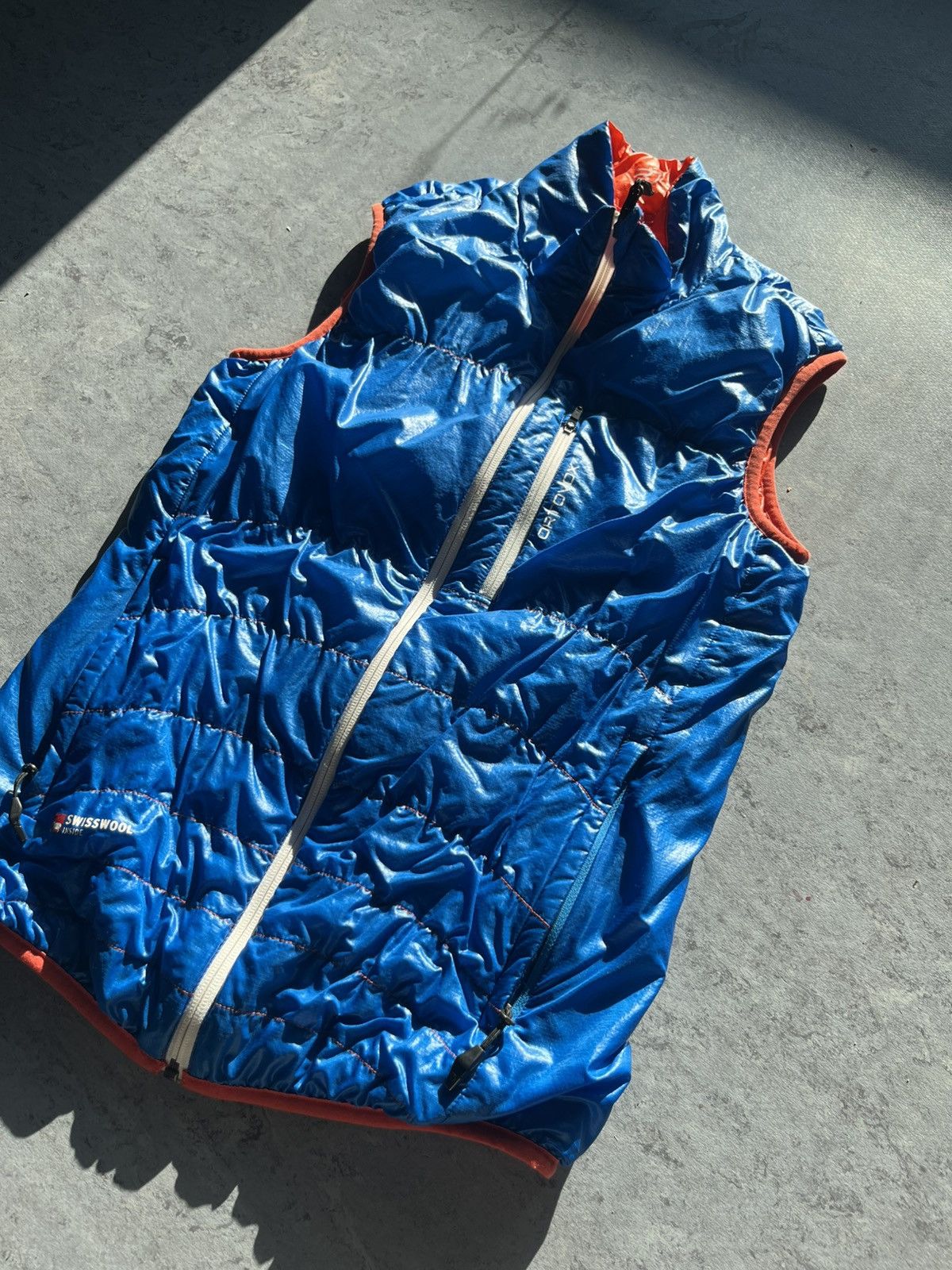 ORTOVOX Ortovox Swisswol Inside Blue/ Orange Men's Full Zip Vest Size US S / EU 44-46 / 1 - 2 Thumbnail