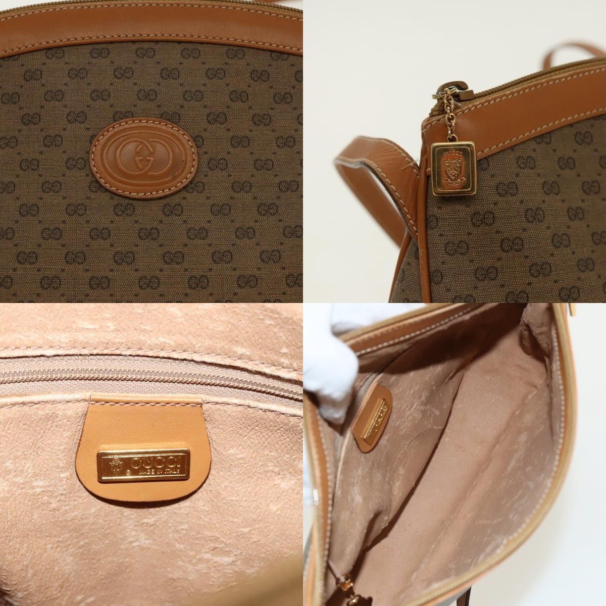 Gucci GUCCI Micro GG Canvas Shoulder Bag Beige Gold 007 87 007 87 Size ONE SIZE - 11 Thumbnail