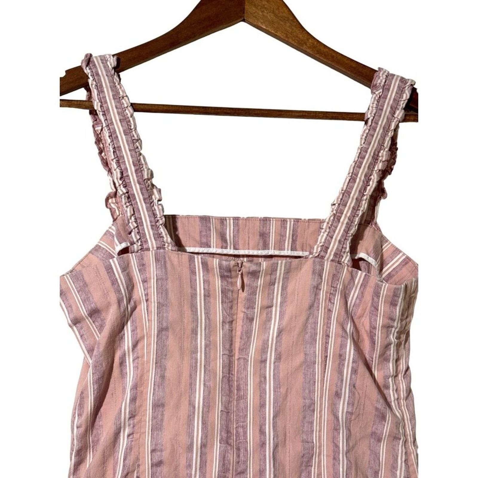 ALEXIS Alexis Brandy Ruffle Mini Dress Rose Stripe Feminine Medium Size M / US 6-8 / IT 42-44 - 3 Thumbnail