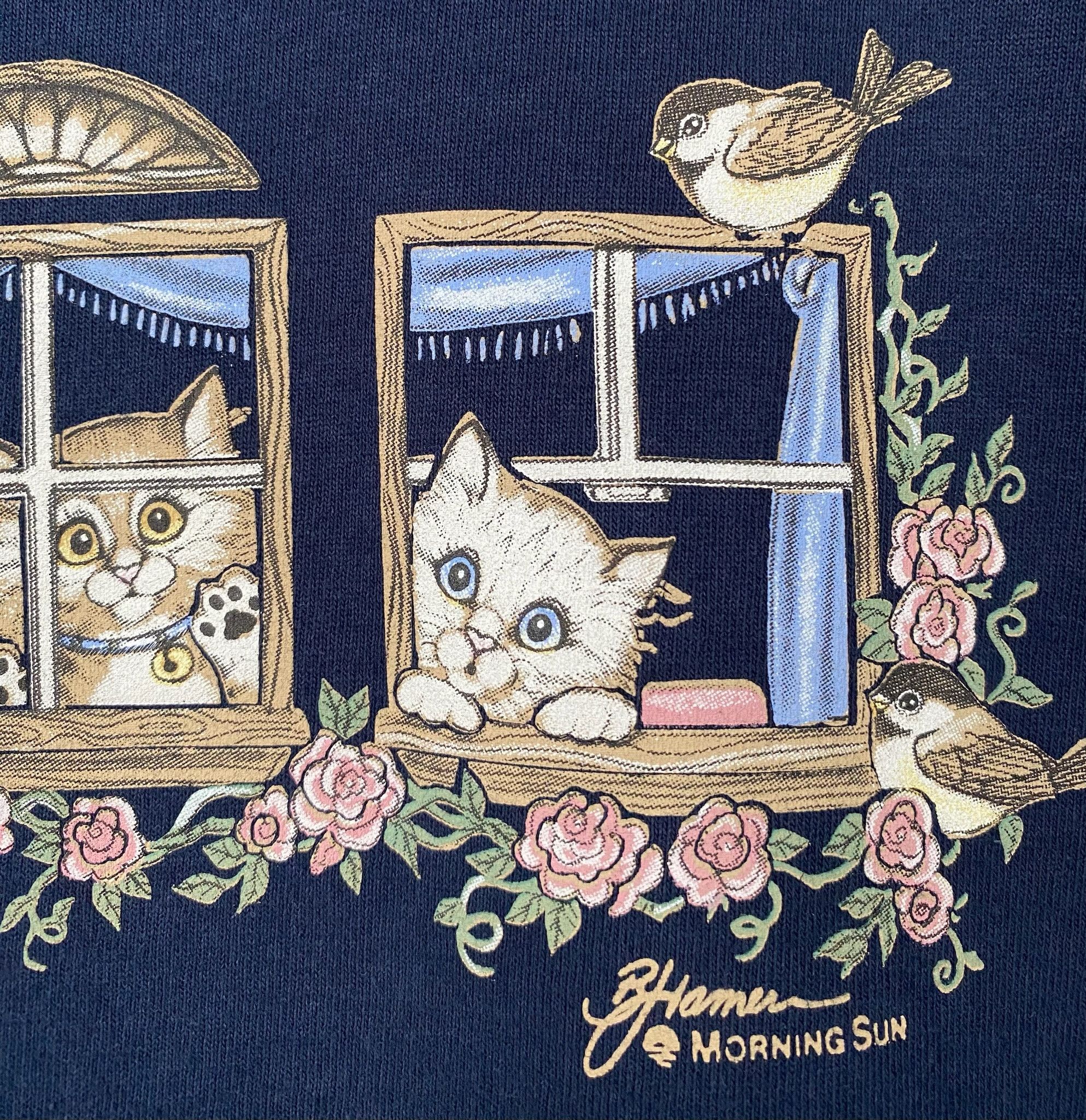 Other 90’s Morning Sun Cat Kitten Birds T-shirt Large Size L / US 10 / IT 46 - 4 Thumbnail