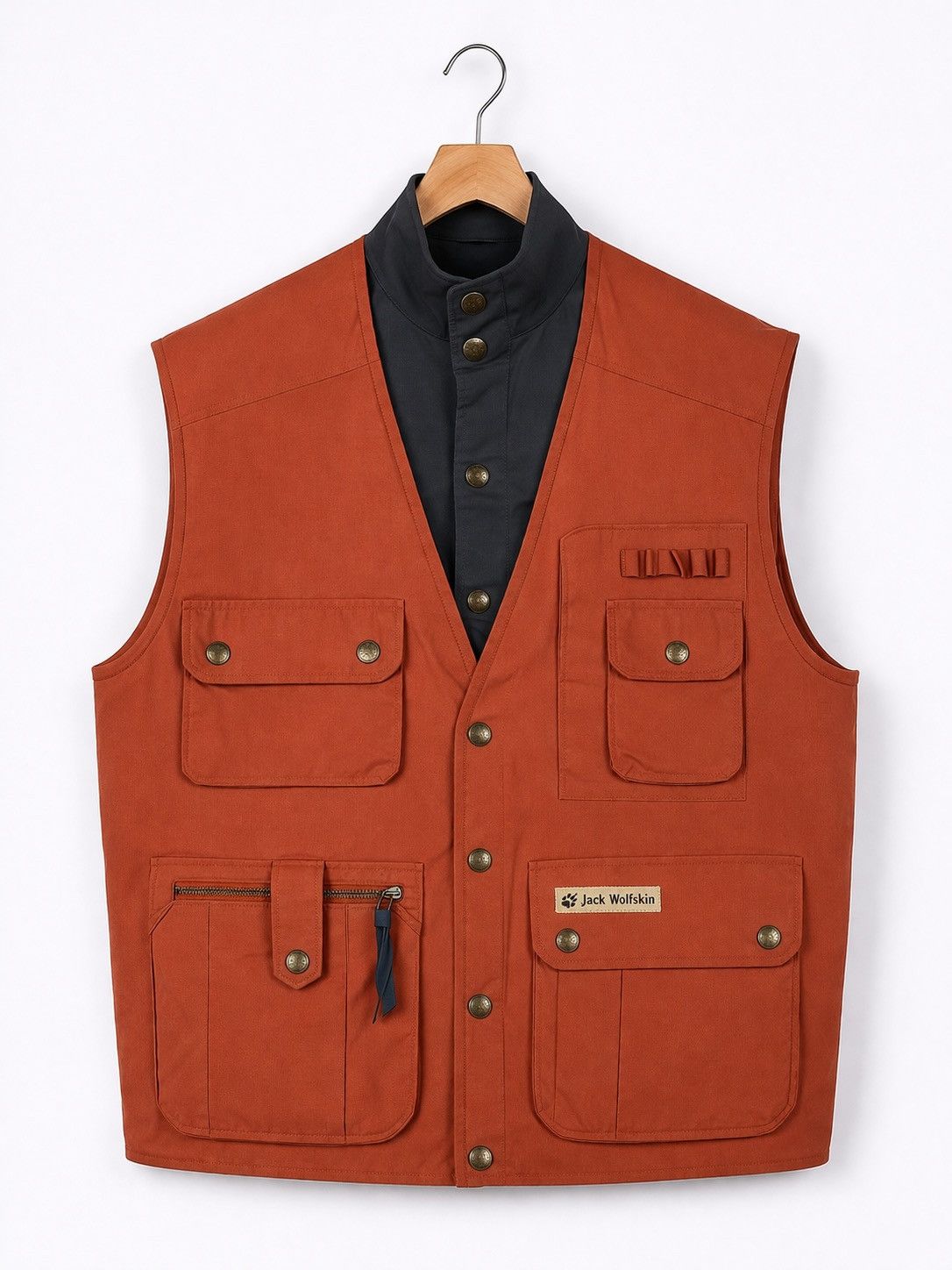 Jack Wolfskin Vintage Jack Wolfskin Utility Vest Burnt Orange Multi Pocket Size US M / EU 48-50 / 2 - 1 Thumbnail