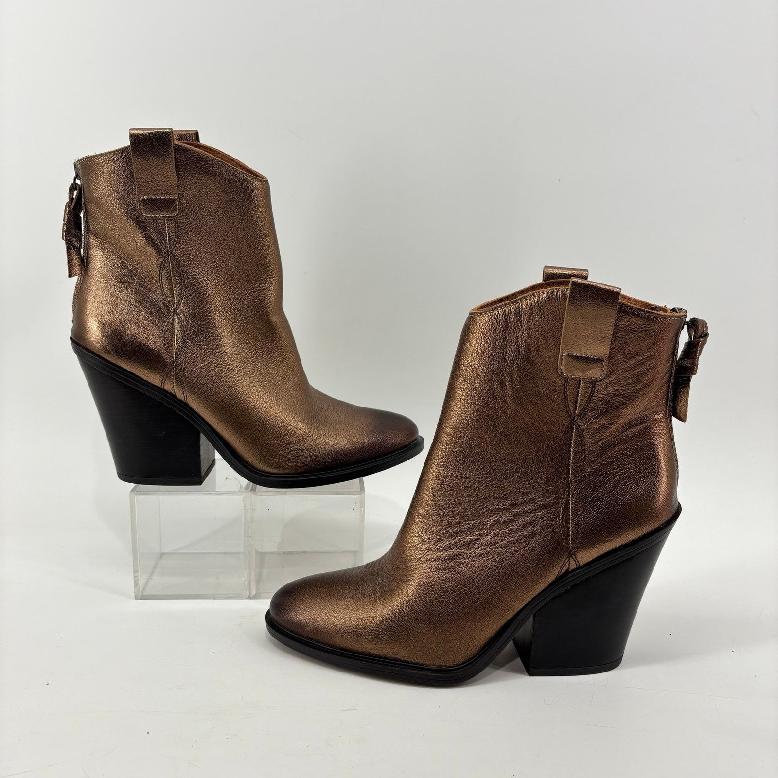 Franco Sarto Sarto Women’s 8.5 Germaine Bronze Metallic Boots Ankle Boots Size US 8.5 / IT 38.5 - 6 Thumbnail