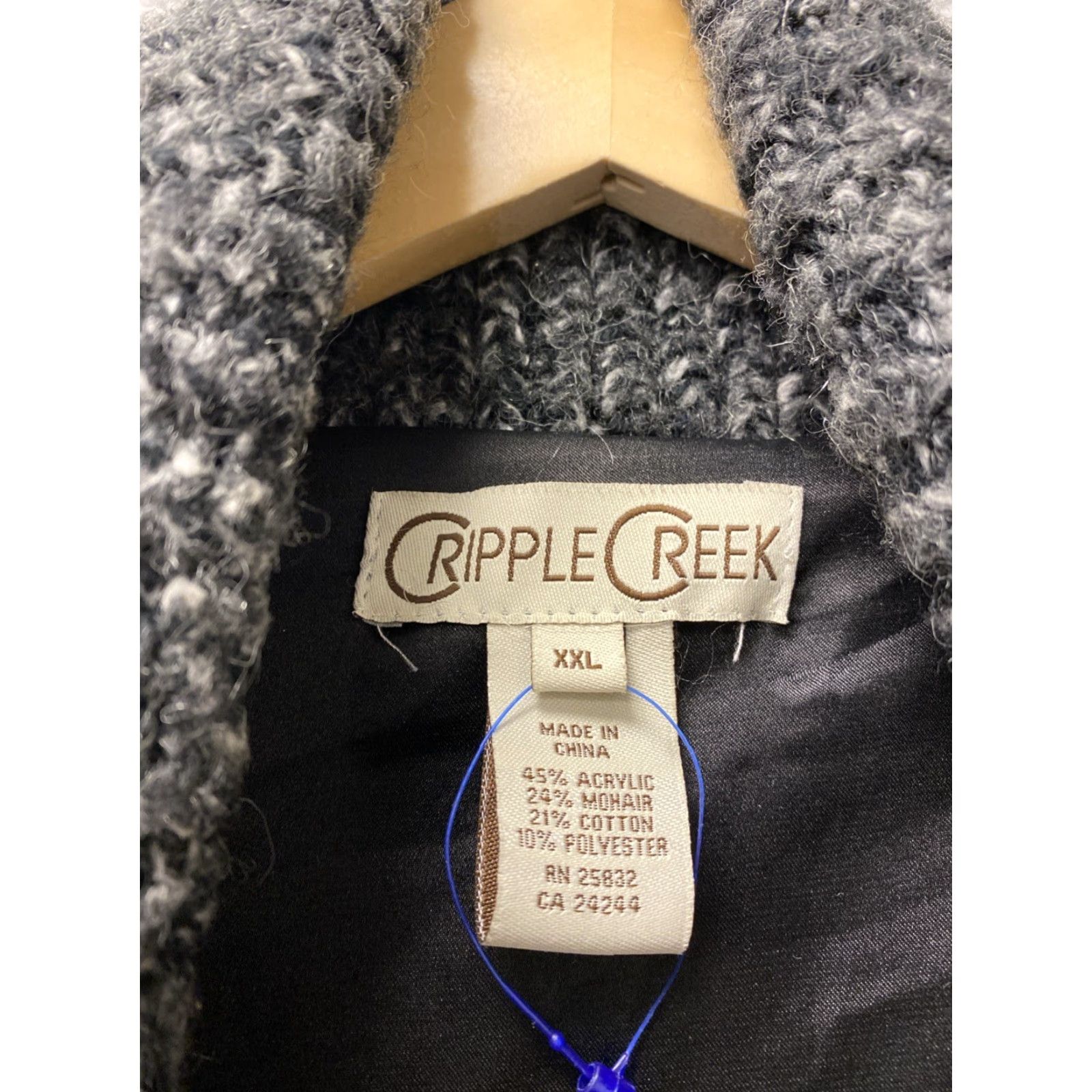 Vintage Cripple Creek Vests Women 2XL Gray Open Front Fur Cardigan Vest Adults Mens Womens Size XXL / US 16-18 / IT 52-54 - 3 Thumbnail