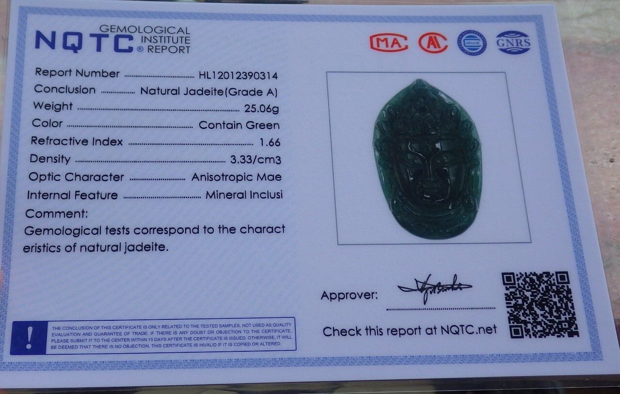 Other 106871 VS Certified Jadeite Jade Green Kwan Yin Pendant Size ONE SIZE - 9 Thumbnail
