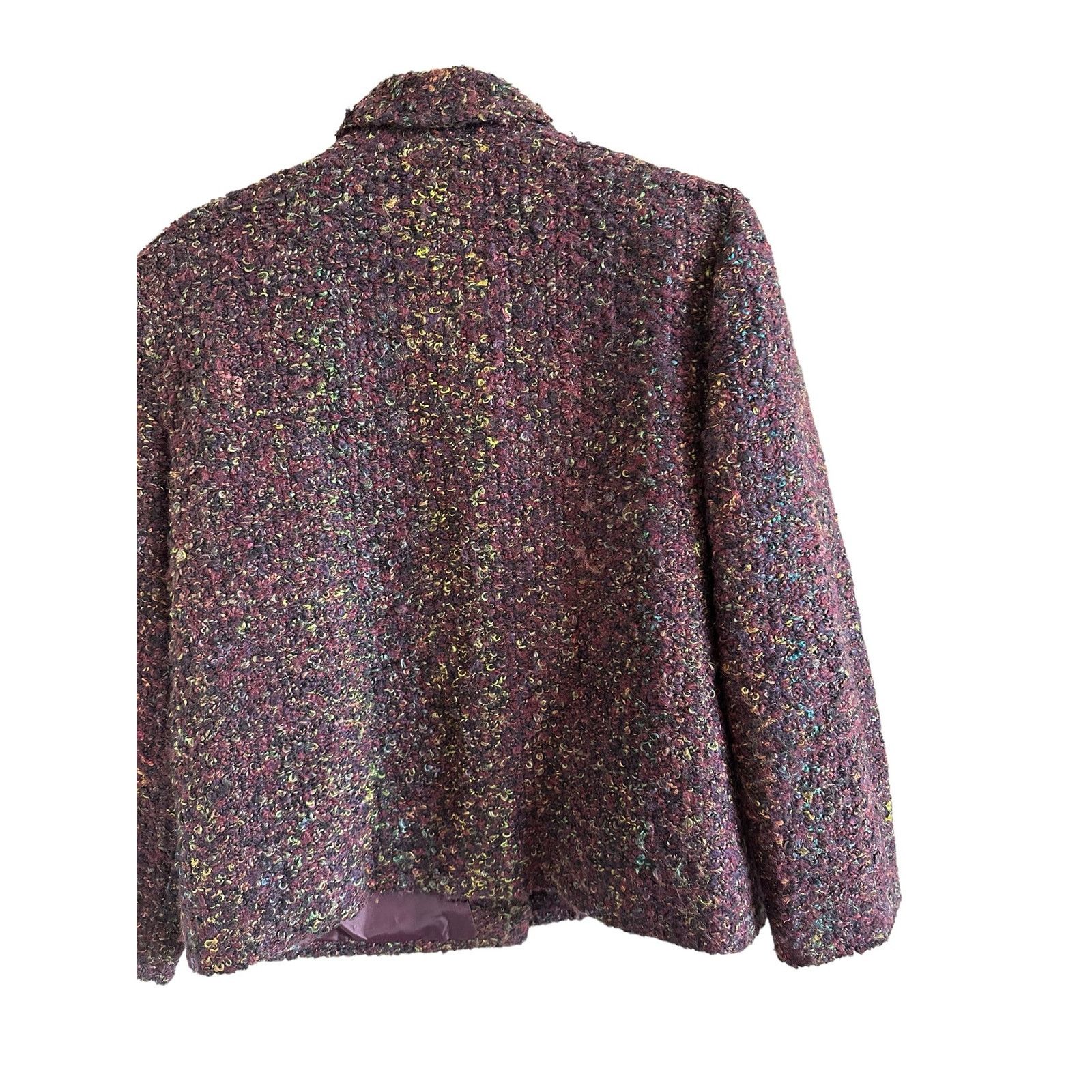Other Studio Works Medium Purple Tweed Long Sleeve Button Up Coat Size M / US 6-8 / IT 42-44 - 11 Thumbnail