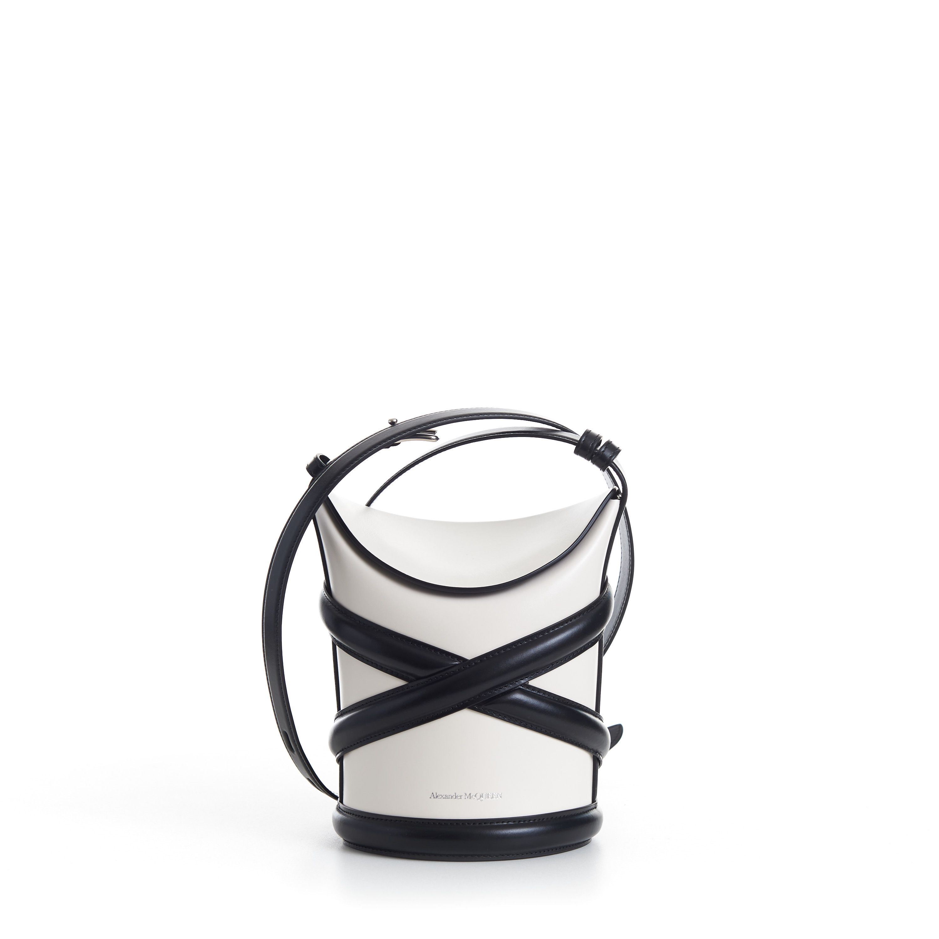 Alexander McQueen The Curve Bucket Bag - Ivory, Harness, Shoulder Strap Size ONE SIZE - 9 Thumbnail