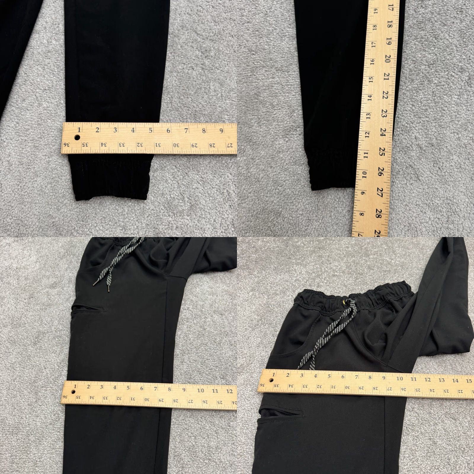 Vintage Jaanuu 5 Pocket Skinny Jogger Scrub Pants Womens XXS Black Medical Work Uniform Size 24" / US 00 / IT 34 - 9 Thumbnail