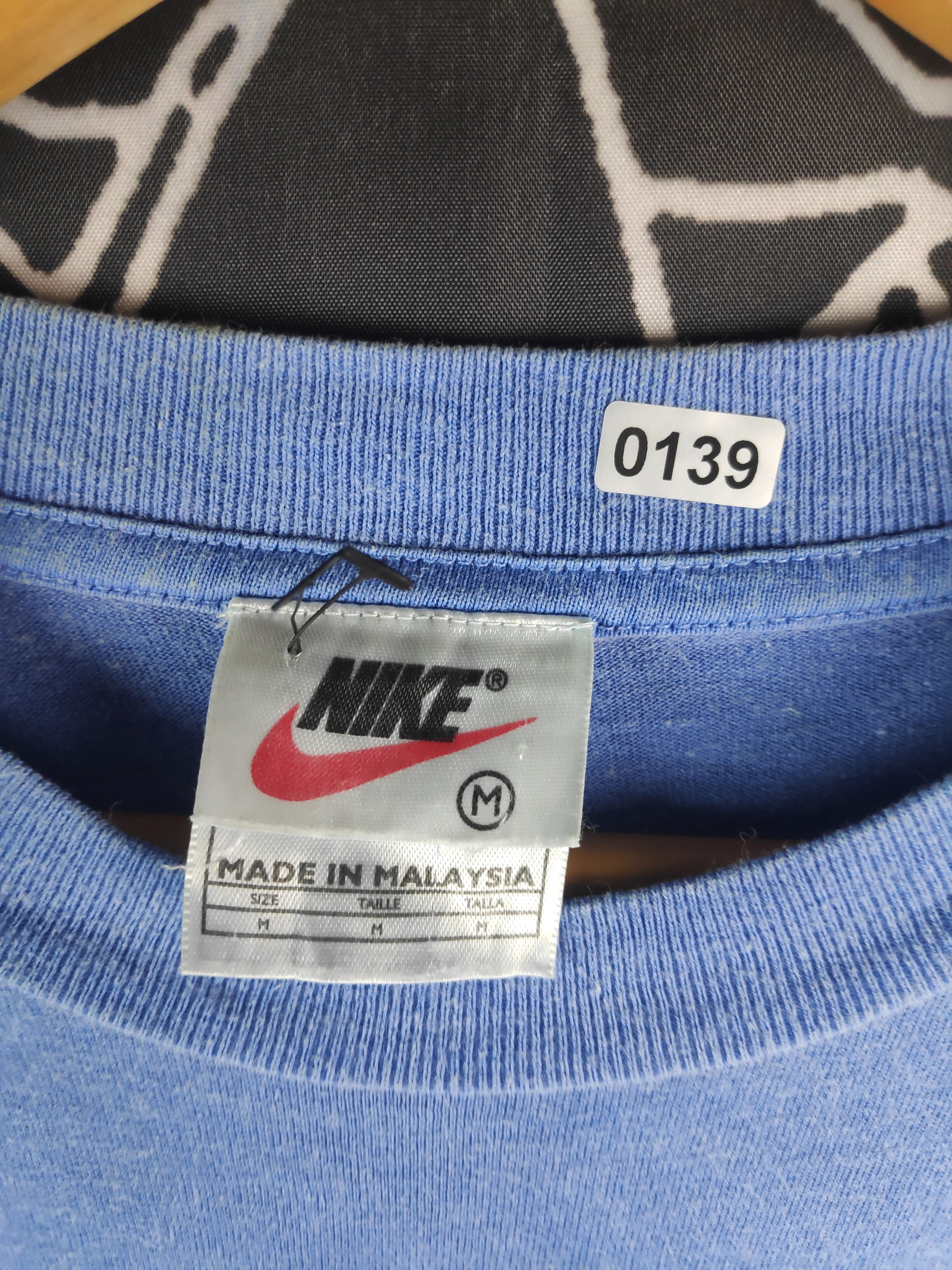 Nike × Vintage Vtg 90s Nike Swoosh Small Logo Embroided Faded Wash Tee Size US M / EU 48-50 / 2 - 6 Thumbnail