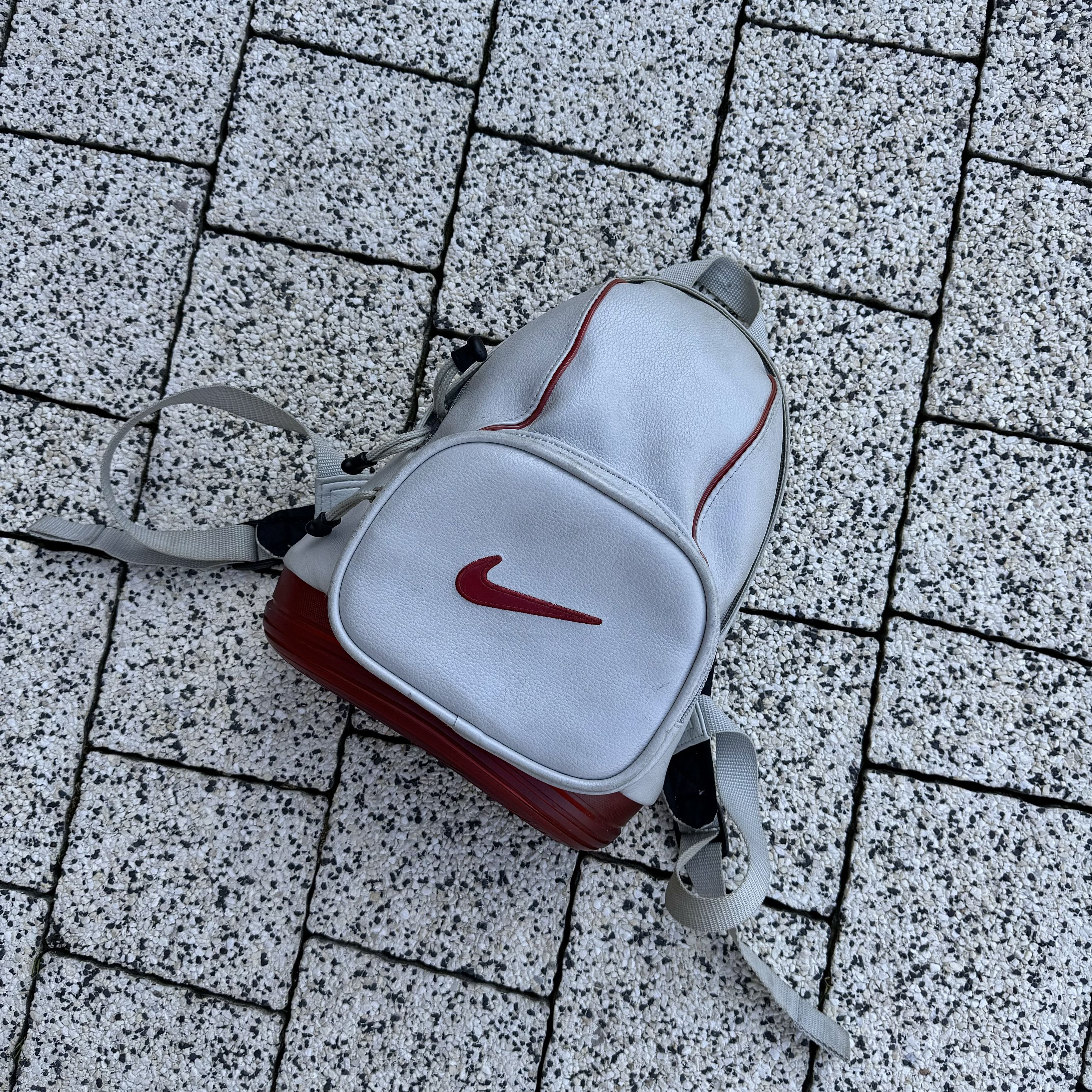 Nike  Streetwear  Vintage NIKE BACKPACK LEATHER SHOE STYLE BIG SWOOSH  MINI BAG | Grailed