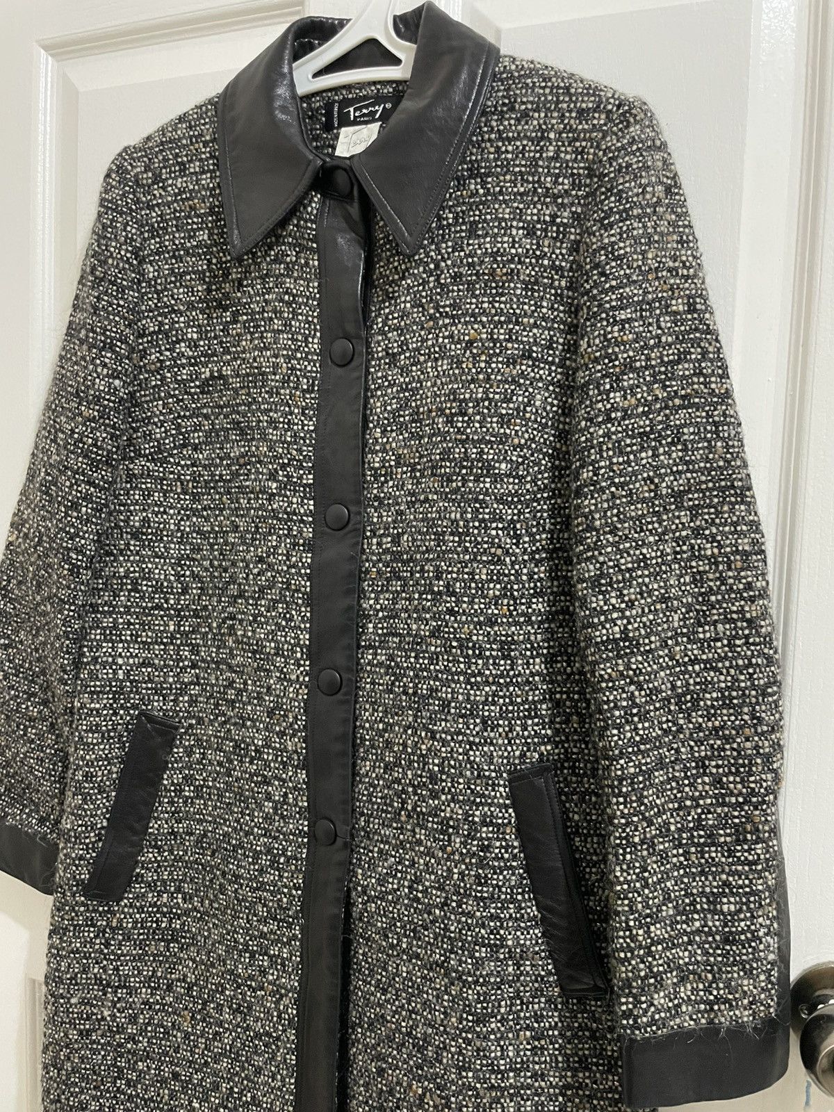 Other Terry Paris Made in France Tweed and leather Coat Size M / US 6-8 / IT 42-44 - 1 Thumbnail