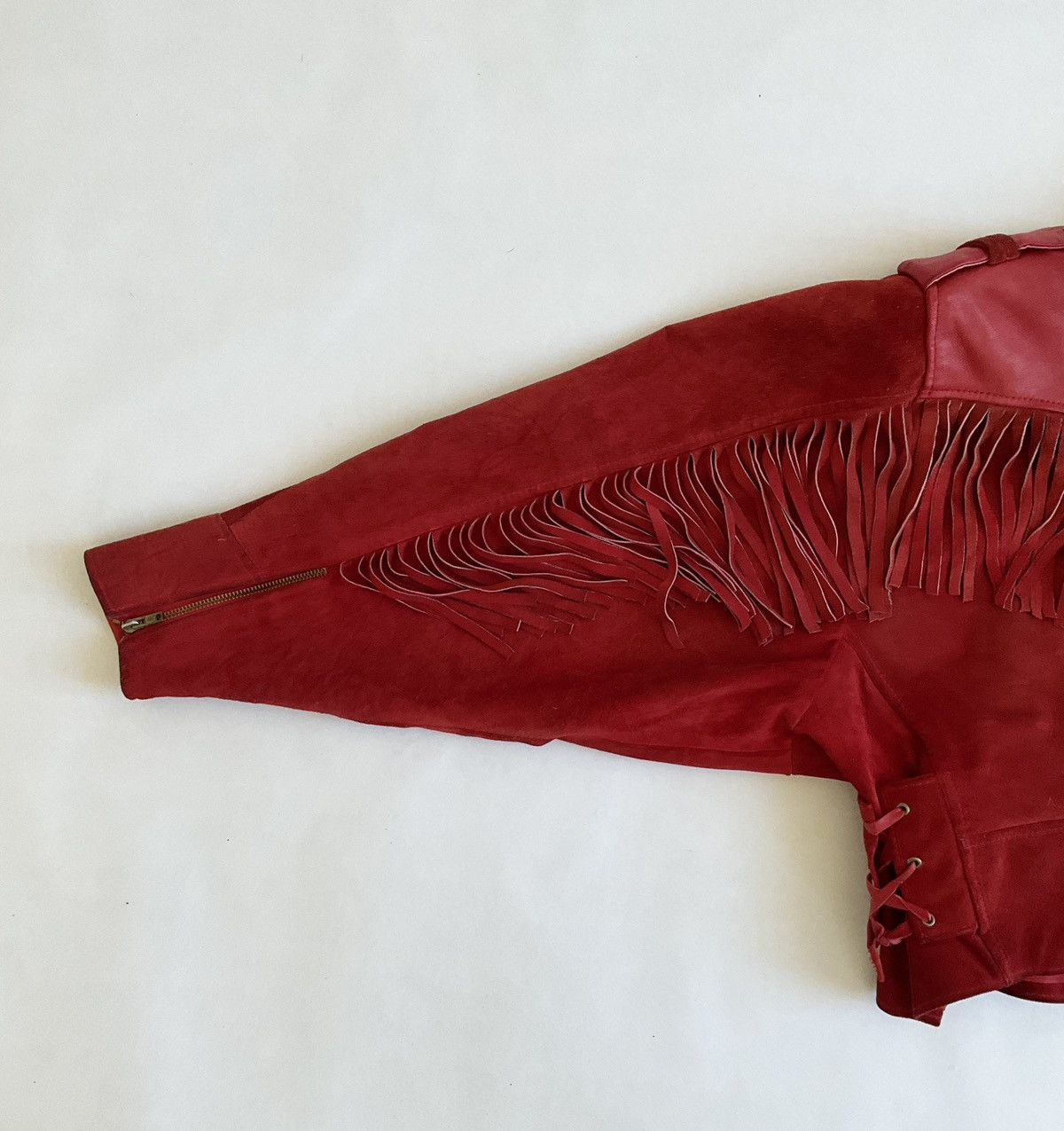 Vintage Vintage red leather jacket with bangs Size L / US 10 / IT 46 - 9 Thumbnail