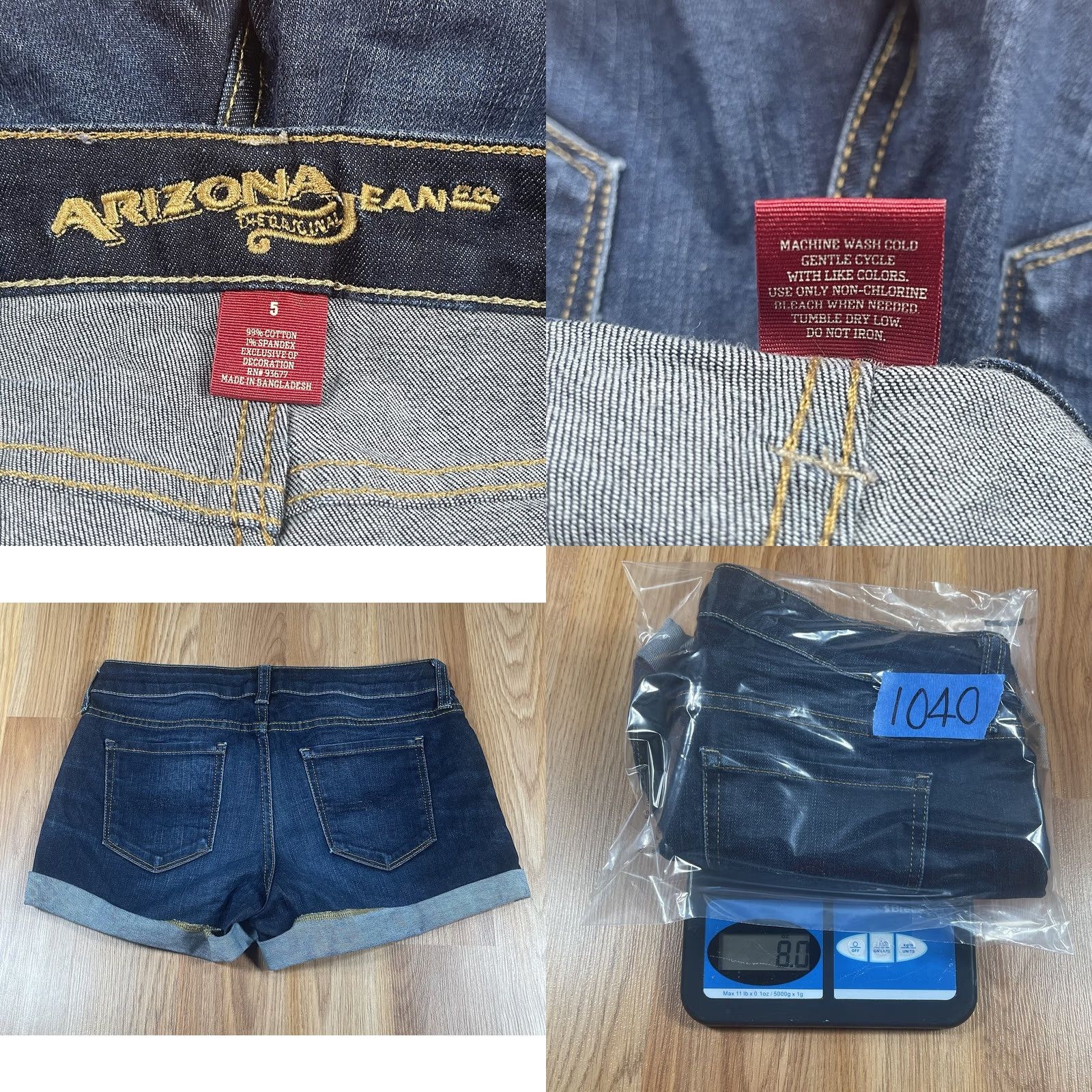 Vintage VINTAGE The Original Arizona Jeans Denim Shorts Womens 5 Stretch Flat Front Blue Jeans Womens Shorts Size 27" / US 4 / IT 40 - 8 Thumbnail