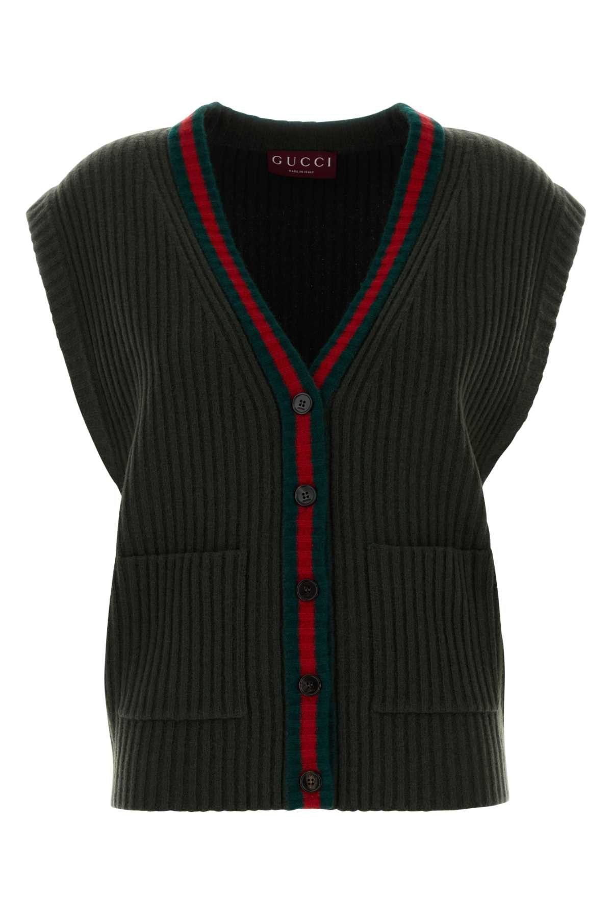 Gucci Bottle Green Wool Vest Size S / US 4 / IT 40 - 1 Thumbnail