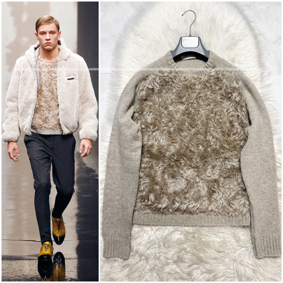 Prada Authentic Prada Runway Fur-Trimmed Knit Pullover Sweater Size US S / EU 44-46 / 1 - 1 Thumbnail