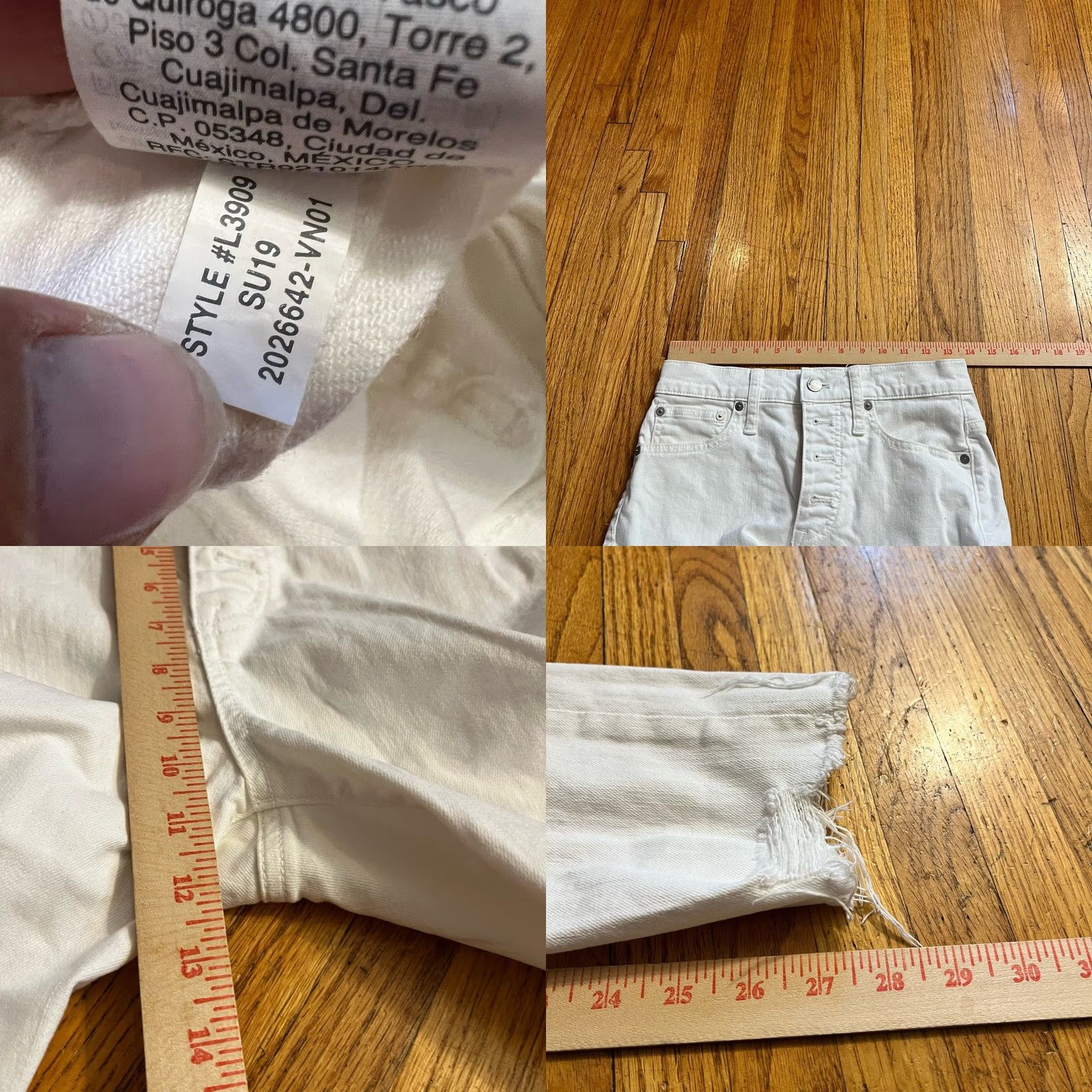 Madewell Madewell Jeans Womens 25 Tall Perfect Vintage Crop White High Rise Cropped Jeans Womens Tall 26 White 27x27.5 Mens? Size 26" / US 2 / IT 38 - 8 Thumbnail