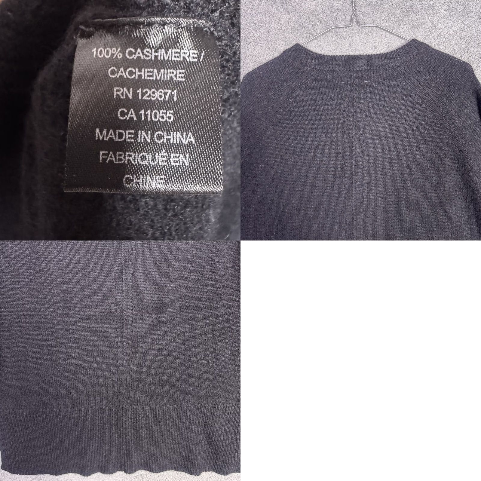 Vintage 360 Sweater Women M Pullover Crewneck Raglan Sleeve Black Cashmere Lightweight Side Slit Quiet Luxury Vintage No Size M / US 6-8 / IT 42-44 - 8 Thumbnail