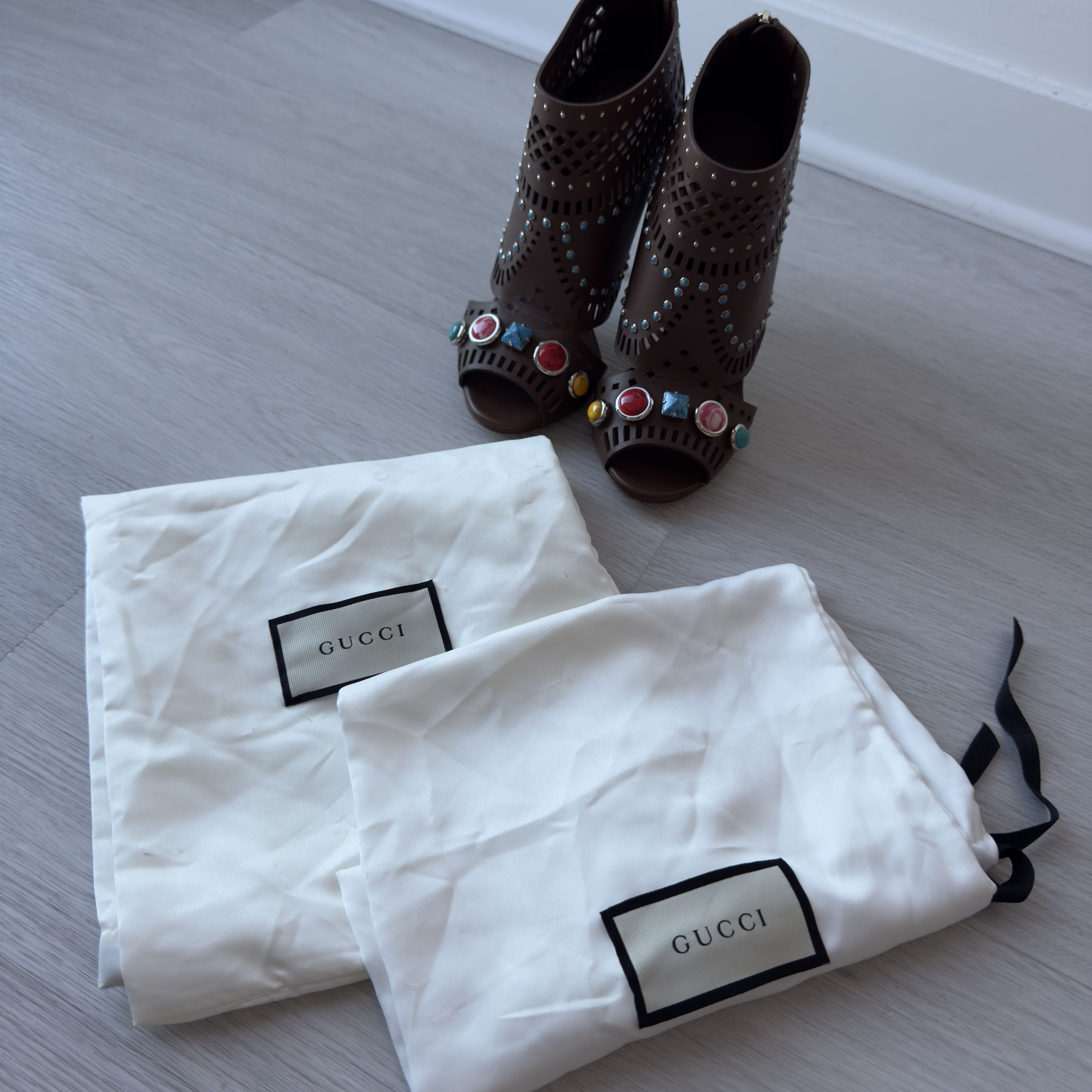 Gucci Gucci Lika Brown Ankle Boots Size US 5 / IT 35 - 10 Thumbnail