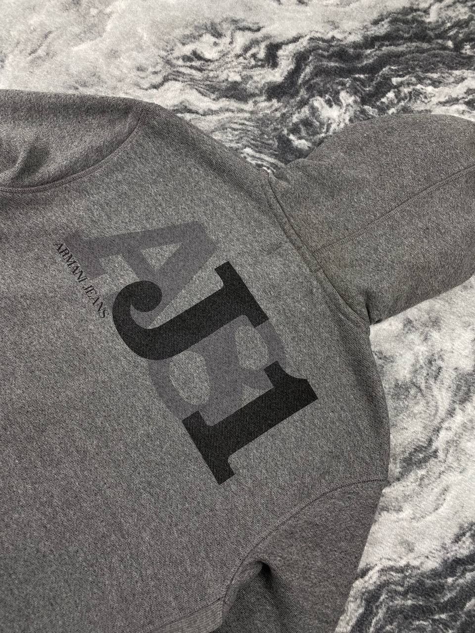 Armani Vintage Armani Jeans Hoodie Big Logo AJ Men Size L Gray Size US L / EU 52-54 / 3 - 7 Thumbnail