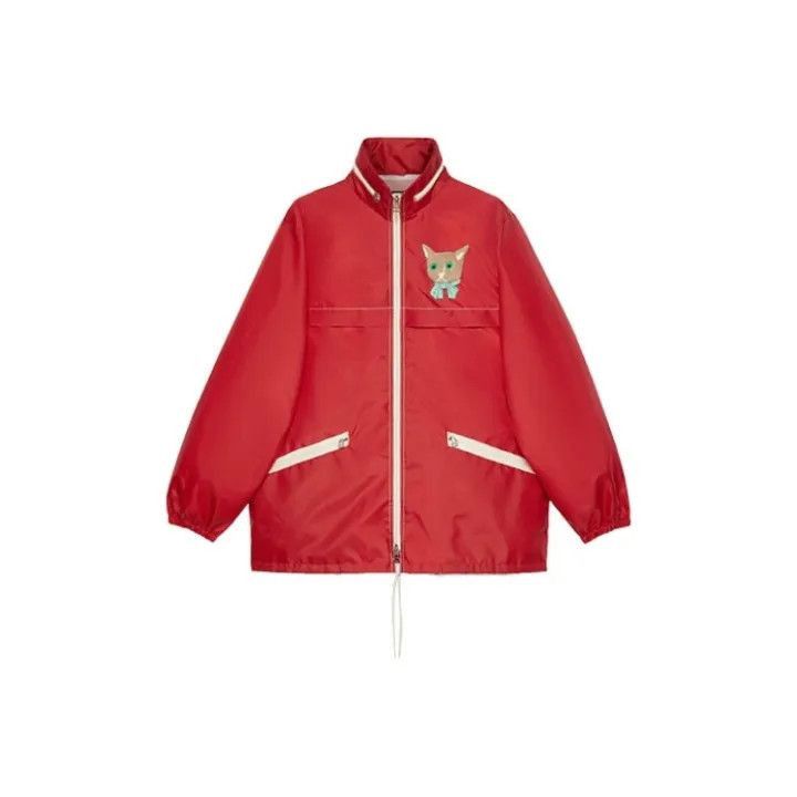 Gucci Gucci Gucci Red Cat Print Zip Jacket -2506 Size US M / EU 48-50 / 2 - 1 Thumbnail