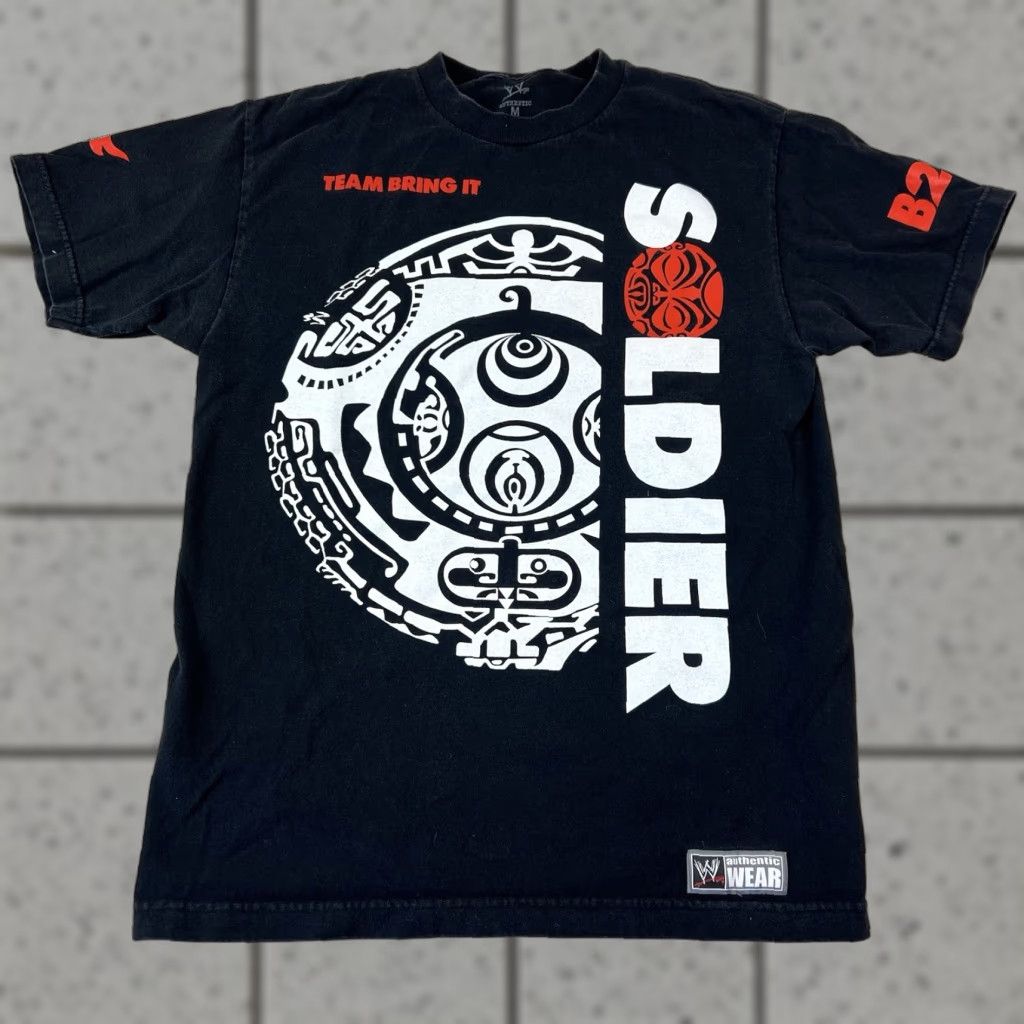 Vintage WWE The Rock Push The Pace Soldier Team Bring It Black T Shirt M Mens Short Sleeve Graphic Print Rock Soldier 90s? Size US M / EU 48-50 / 2 - 1 Thumbnail
