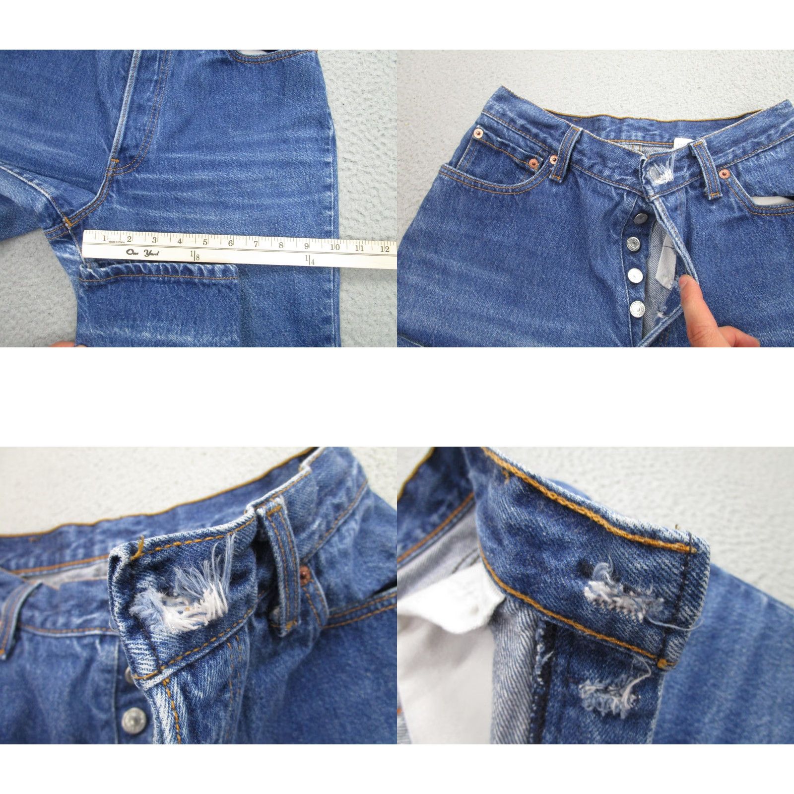 Levi's Vintage Levis 544 Jeans Womens 11 Blue High Rise Tapered Button Fly Made USA 90s Size 32" / US 10 / IT 46 - 8 Thumbnail