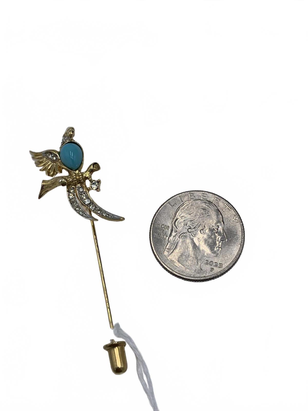Doriani D’Orlan Goldtone Rhinestone Laquered parrot 2.5" CJ Pin Size ONE SIZE - 1 Thumbnail