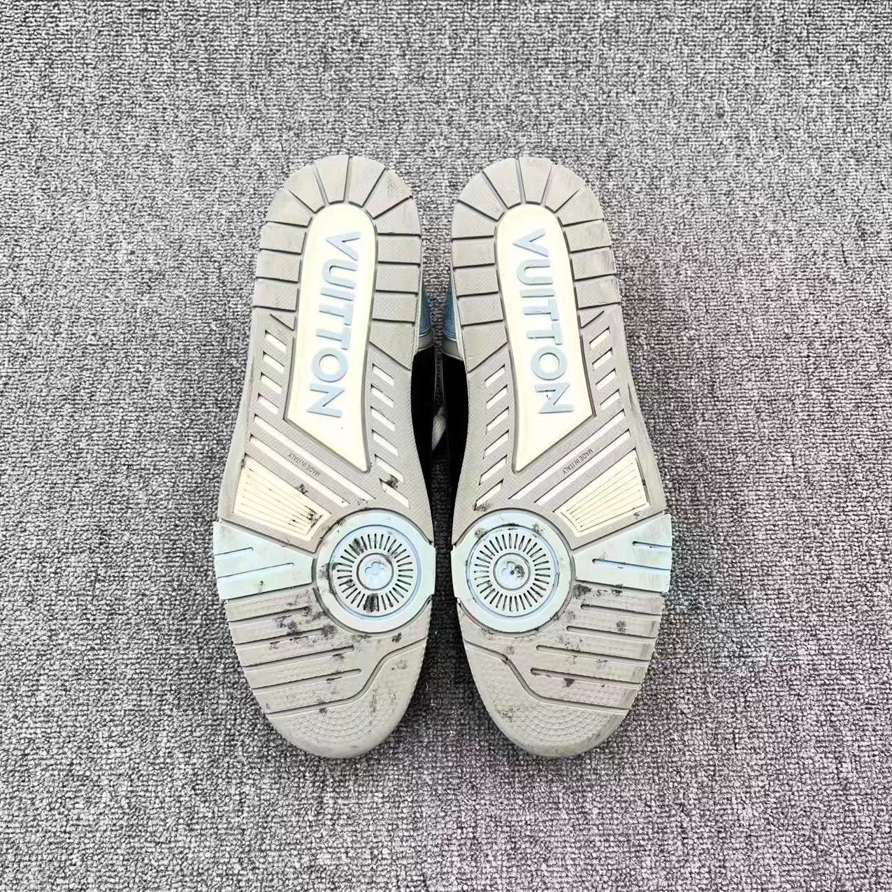 Louis Vuitton LV Trainer Black-Gray-Blue Velcro 44 (Rare) Size US 11 / EU 44 - 5 Thumbnail