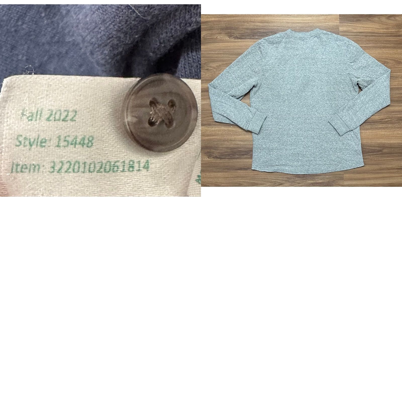 Marine Layer Marine Layer Mens Henley Shirt Long Sleeve Heather Gray Knit Cotton Base Layer Size S Size US S / EU 44-46 / 1 - 8 Thumbnail