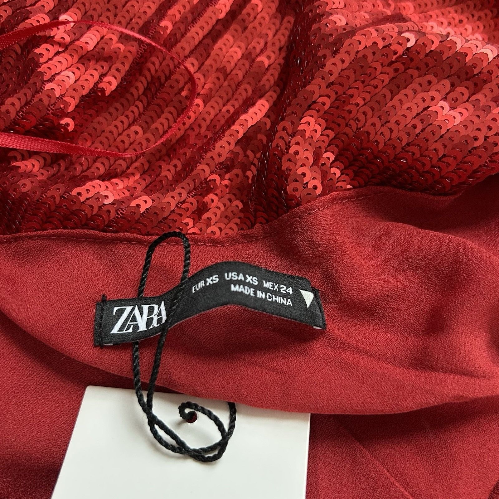 Zara Zara Womens Maroon Red Sequins Sequin Sleeveless Mini Party Size XS / US 0-2 / IT 36-38 - 14 Thumbnail