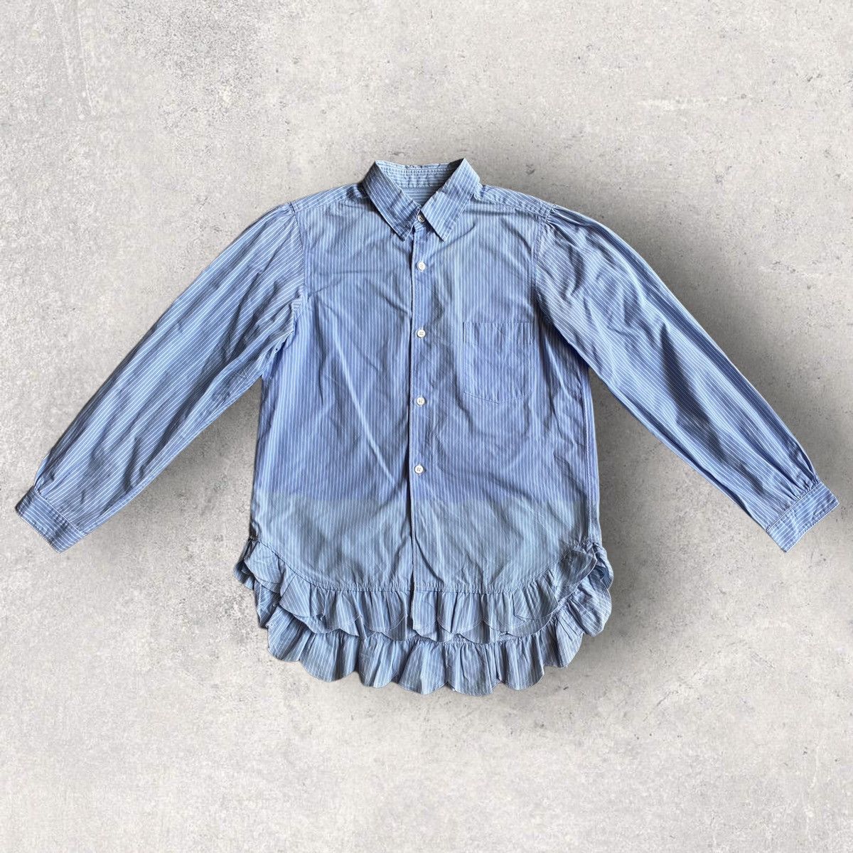 Comme des Garcons Comme Comme Blue Stripe Dip-dye Shirt Size XS / US 0-2 / IT 36-38 - 1 Thumbnail