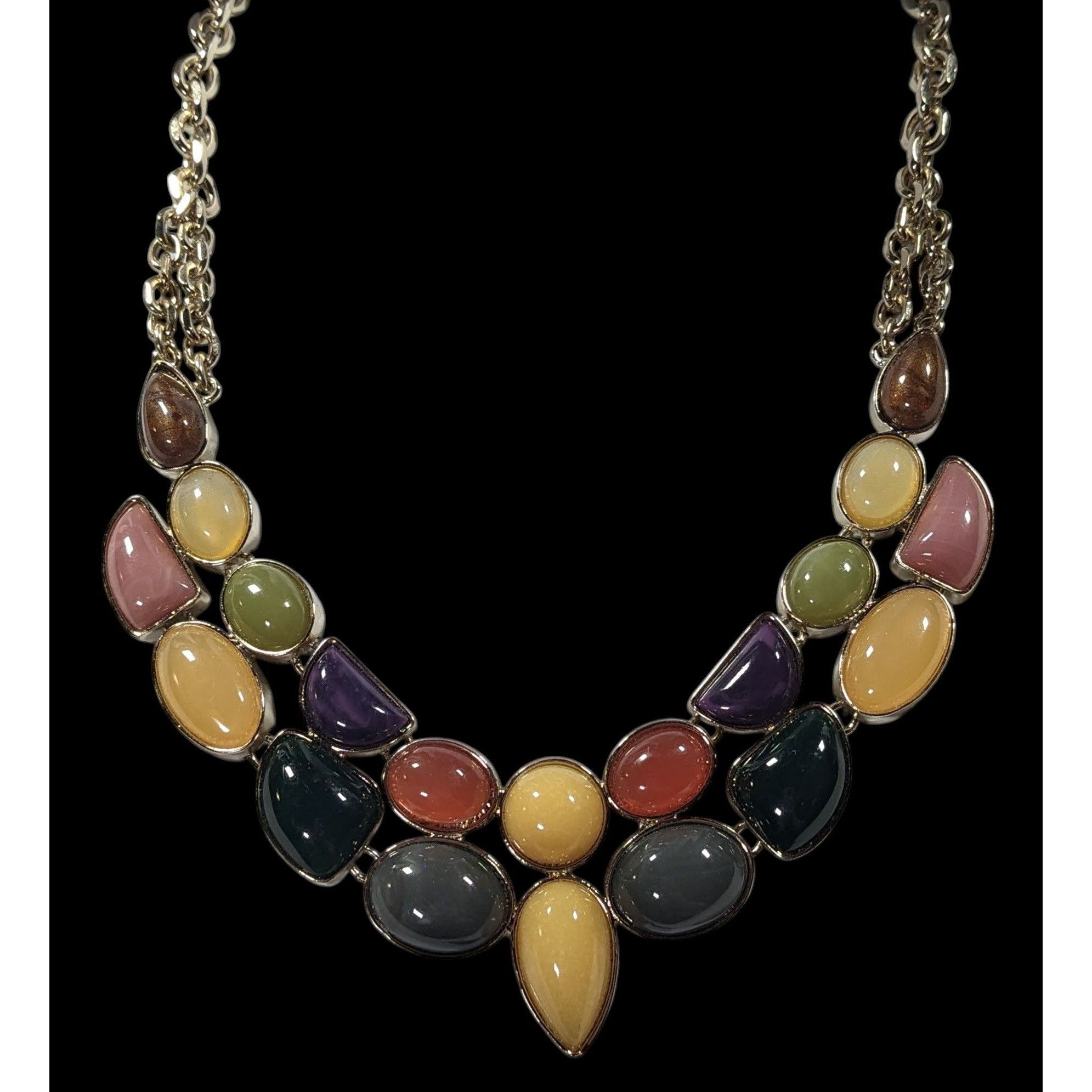 Other Vintage Loft Rainbow Jelly Glass Gemmed Bib Necklace Size ONE SIZE - 3 Thumbnail