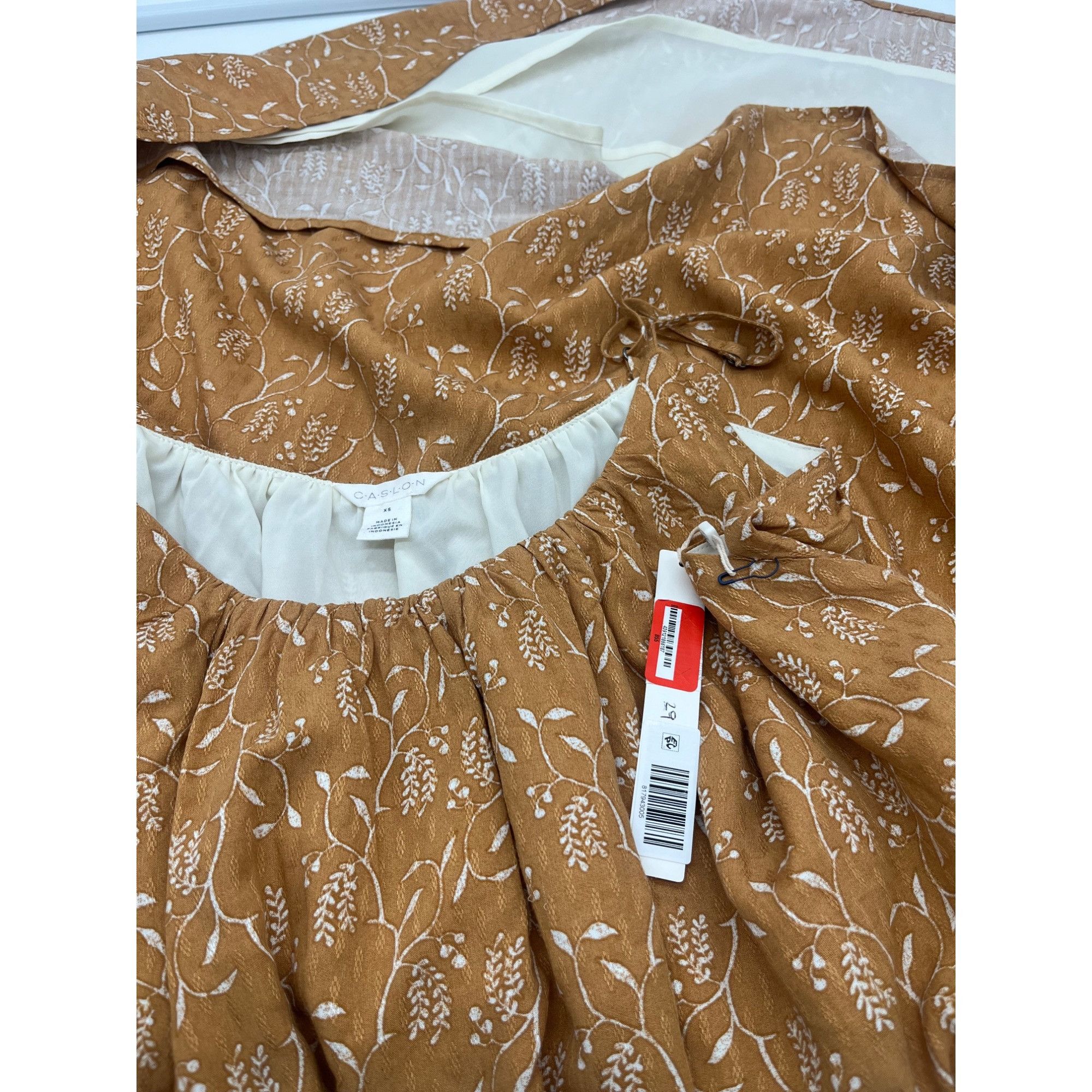 Other Caslon Women’s Textured Midi Sundress, Bronze Yellow, XS Size XS / US 0-2 / IT 36-38 - 9 Thumbnail